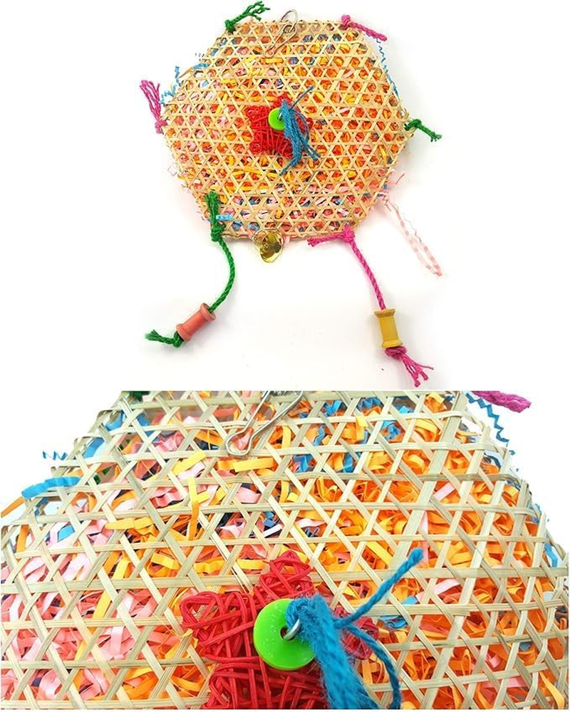 4 Pack Bird Parrots Shredding Toys, Parakeet Chewing Foraging Shredder Toy, Bird Loofah Foraging Cage Hanging Toy for Parakeets, Cockatiels, Conures, Budgie, Lovebirds, African Grey Amazon image number 4