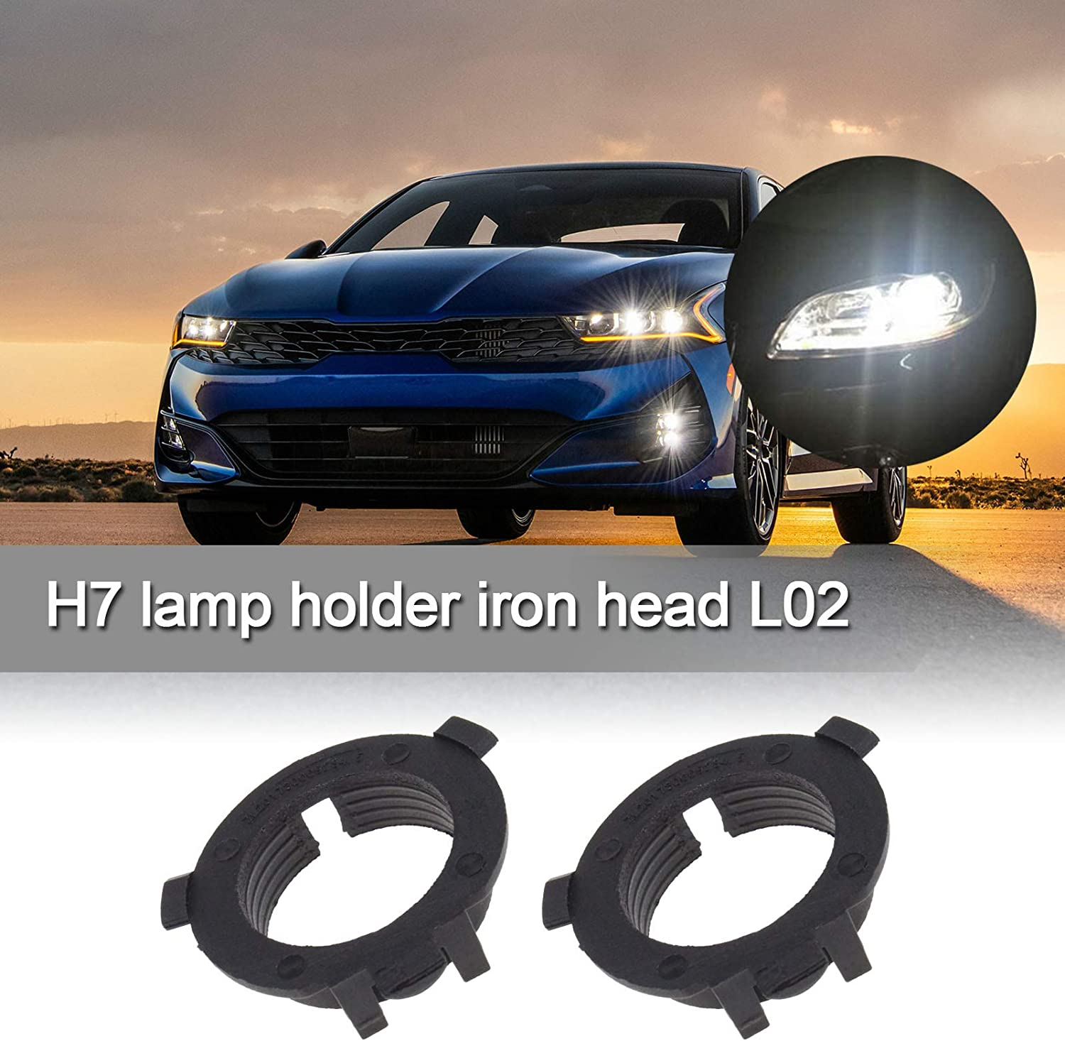 Emsea 4X Car H7 LED Headlight Bulbs Socket Adapter Socket Holder Retainer Clips Black Compatible with KIA K3 K4 K5 Compatible with Hyundai Coupe image number 6