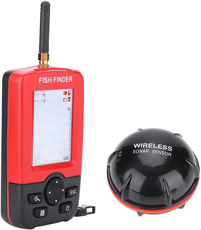 Fishfinder, 100M Wireless Sonar Sensor Fishfinder Echo Sounder Fish Finder with White LED Backlight Portable Sonar Fishfinder Tackle Accessory for Fishing/Ice Fishing/Kayak Fishing image number 3