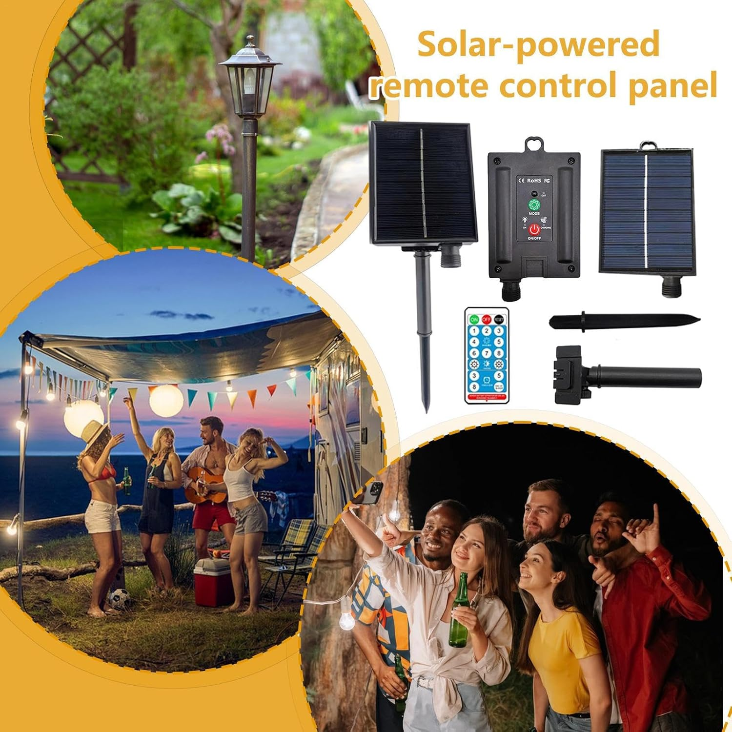 Solar Panel with Plug Outlet | Portable 31V Waterproof Remote USB String Lights Solar Panel, Tools & Home Improvement for Patio Yard Farm Garden Shed Pathway Camping image number 5