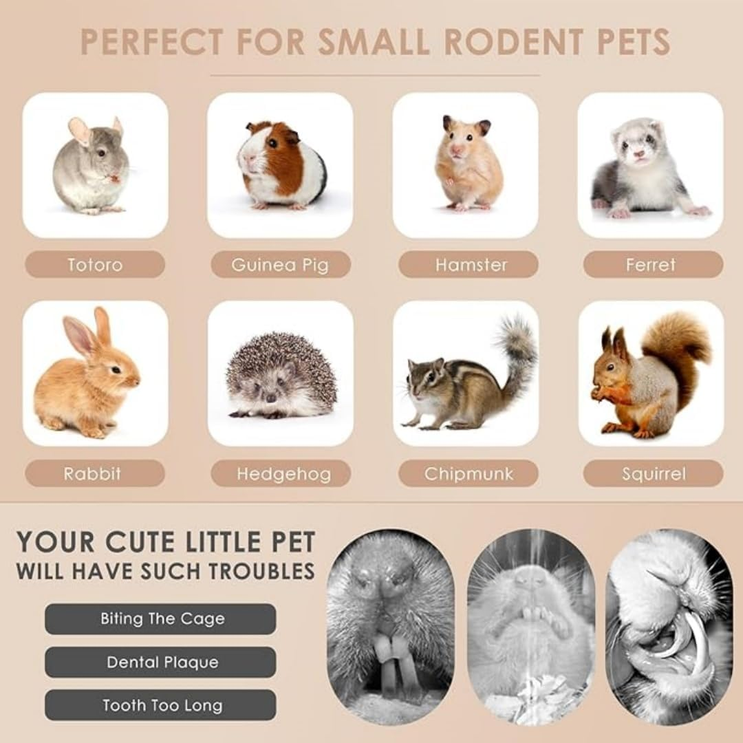 Bunny Chew Toy, Natural Applewood Bunny Boredom Breaker Treats Rattan Ring Chew Toys, Cage Hanging Toys with Snacks Grass Ball Carrot for Rabbits, Hamsters, Guinea Pig ﻿ image number 5