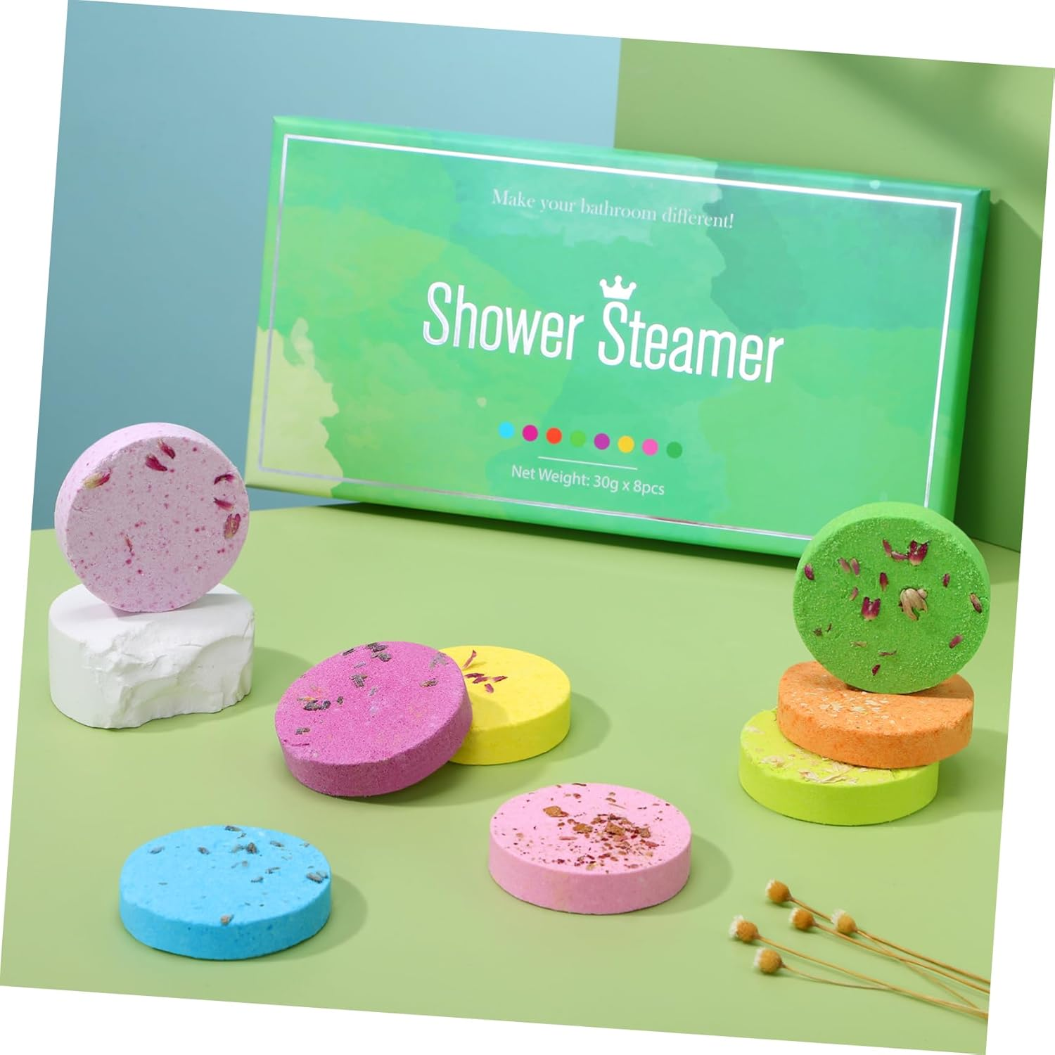 HONITANO 8Pcs Aroma Bath Tablets Essential Oil Sea Steamers for Relaxation Skin Nourishment Fatigue Relief for Experience image number 6