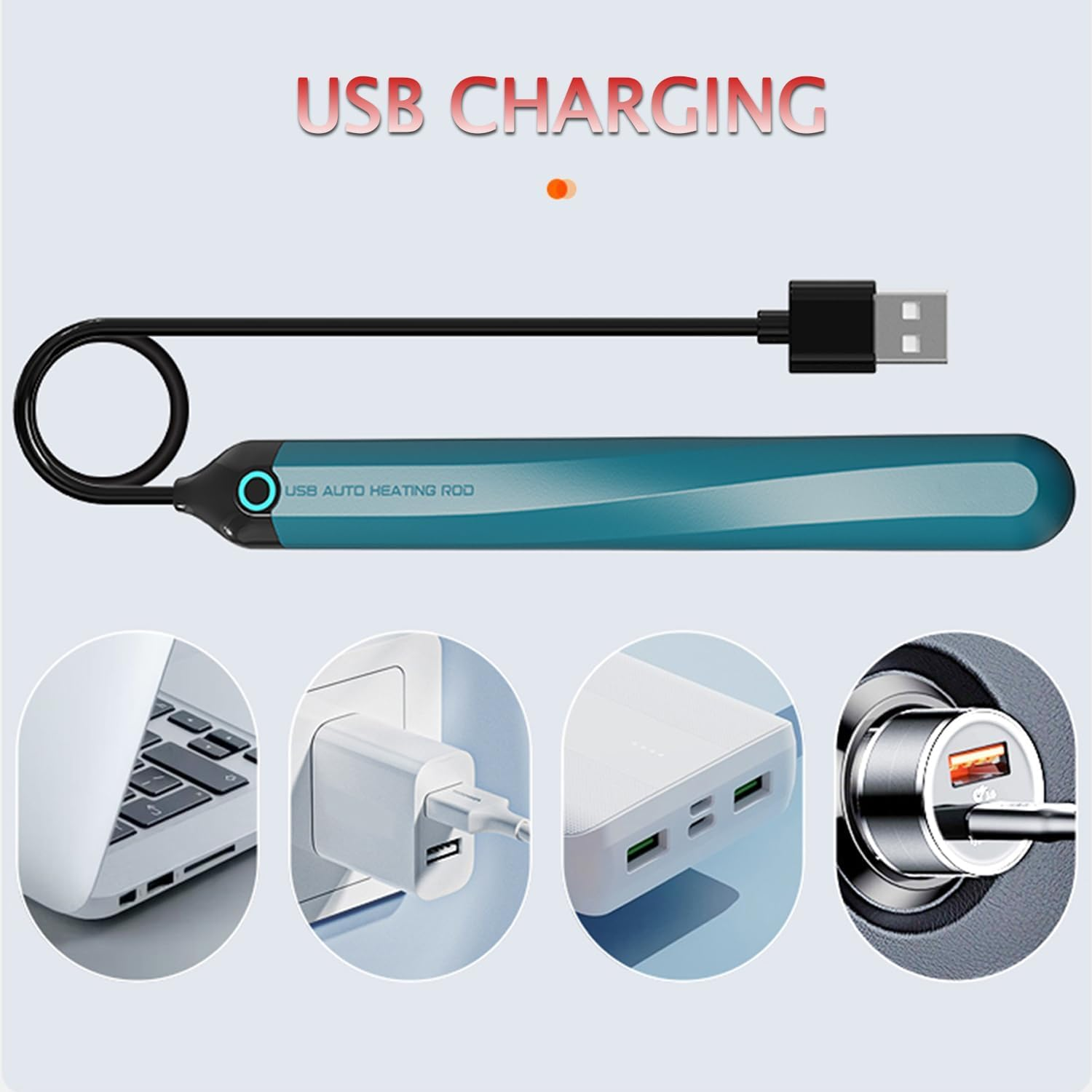 Xinxbabe Heating Stick Heating Rod Heating Stick USB【46℃ Quick Heating Auto Temperature Control】Drying Stick Diatomite Water Absorption Stick 2-Piece Set image number 6