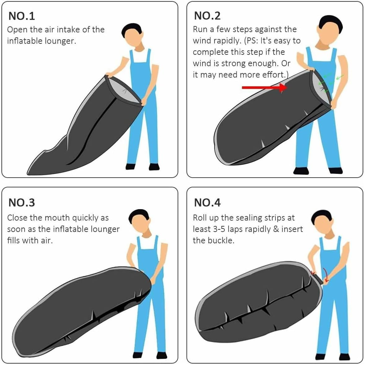 AIMALL Outdoor Inflatable Air Sofa Bed, 55X29.5 Inches Single Person Lazy Sofa for Camping, Beach, and Pool Lounger with Anti-Leak Double Air Chambers and Durable Oxford Fabric image number 5