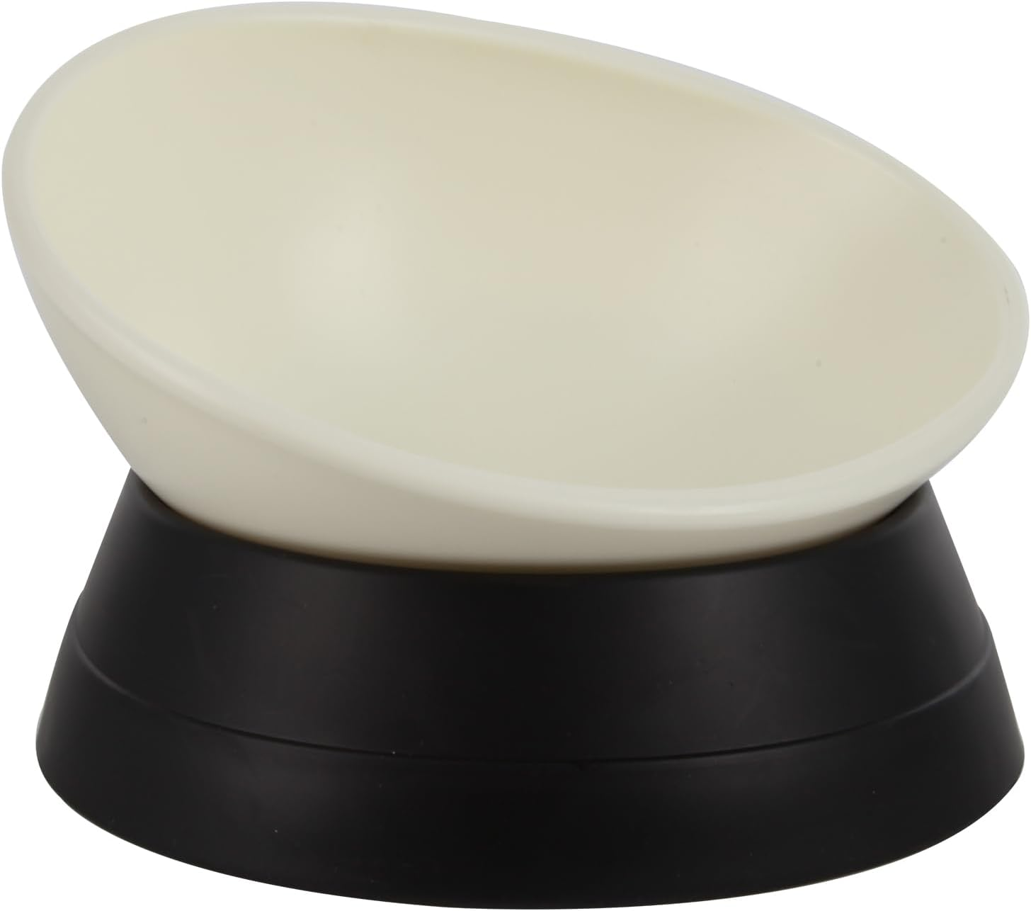 JWPC Bulldog Bowl Anti-Slip Dog Cat Dish Detachable Rubber Dog Bowl Pet Sterile Tilted Pet Feeder Slope Base,White