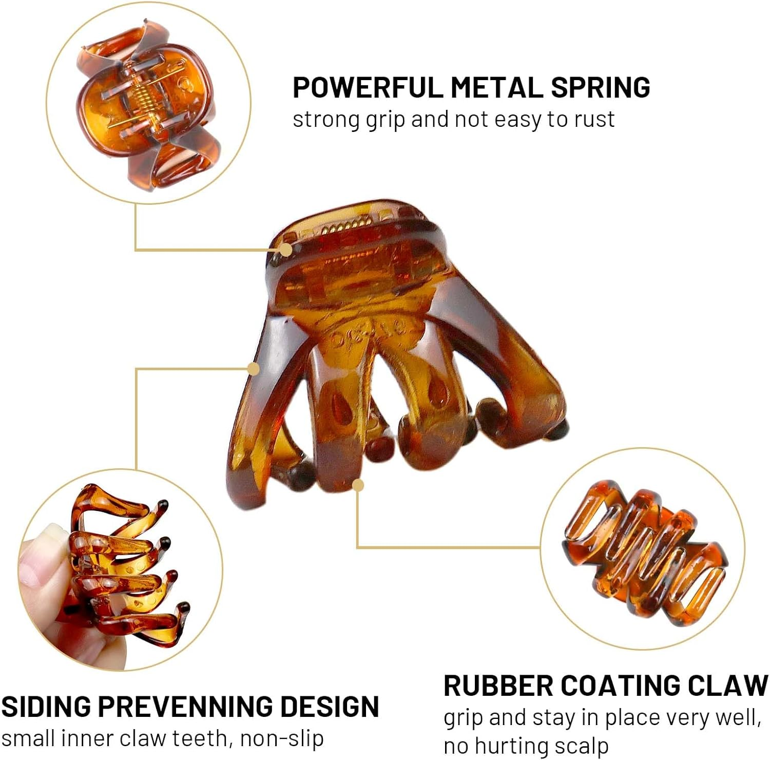 Kavya 14 Pcs Small Claw Clips Stylish Grip Octopus Mini Hair Clips for Fine Hair Plastic Non-Slip Hair Claw Clip Hairstyling Accessories for Women Girls(4Cm Black and Brown) - Set-2 image number 2