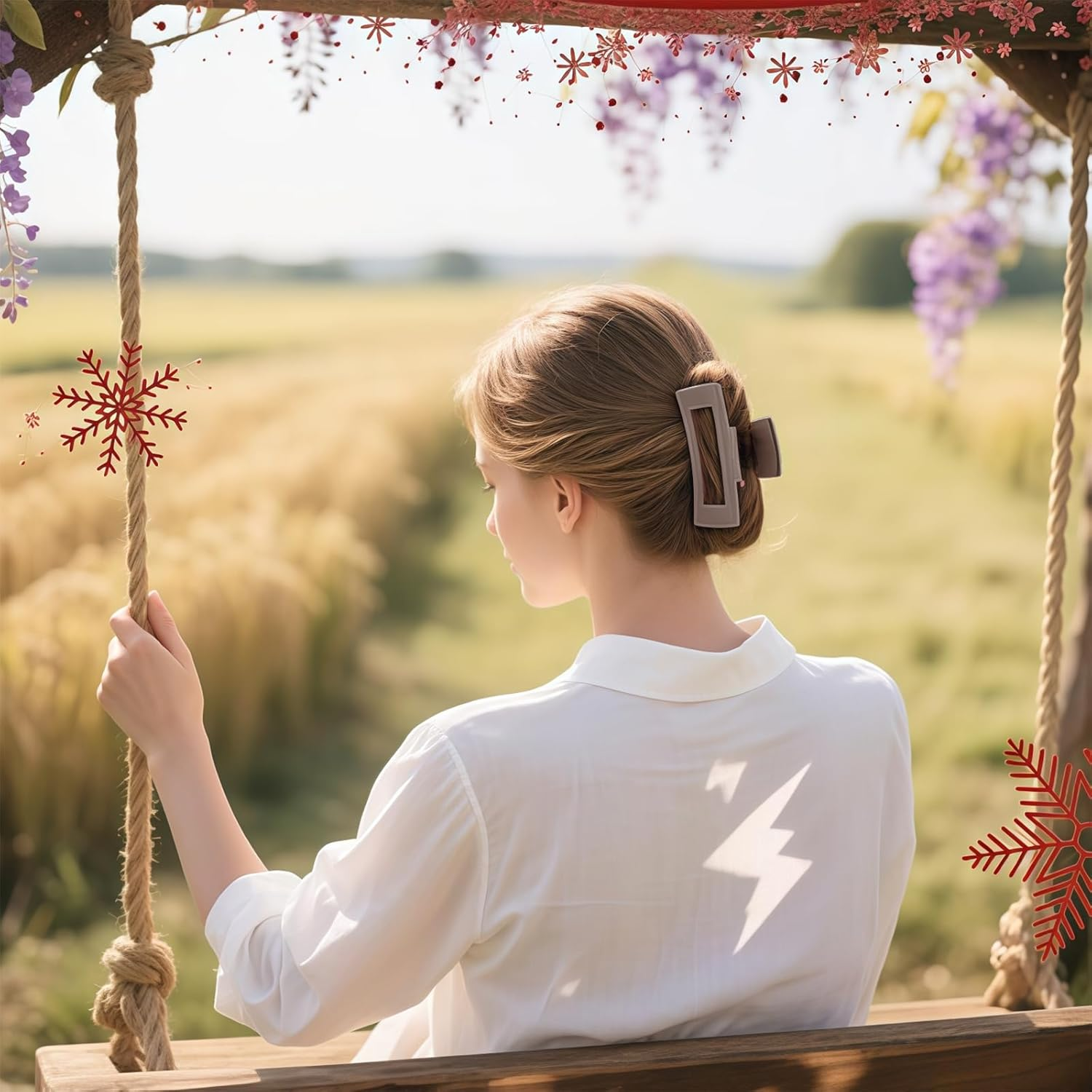 Vesavifaka 4 Pack Silicone Cloud Claw Clips, Soft & Flexible Cozy Claw Clips, Large Non-Slip Squishy Hairclips for Thin and Thick, Hair Accessories for Women & Girls image number 5