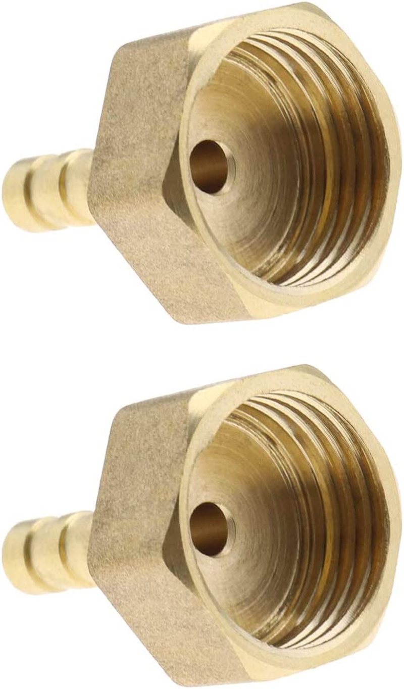 Emsea 2PCS 6Mm to 1/2 Inch BSP Female Thread Barb Brass Fitting Connectors Hose Barbed Joint Adapter Coupler for Fuel Air Gas Water Oil