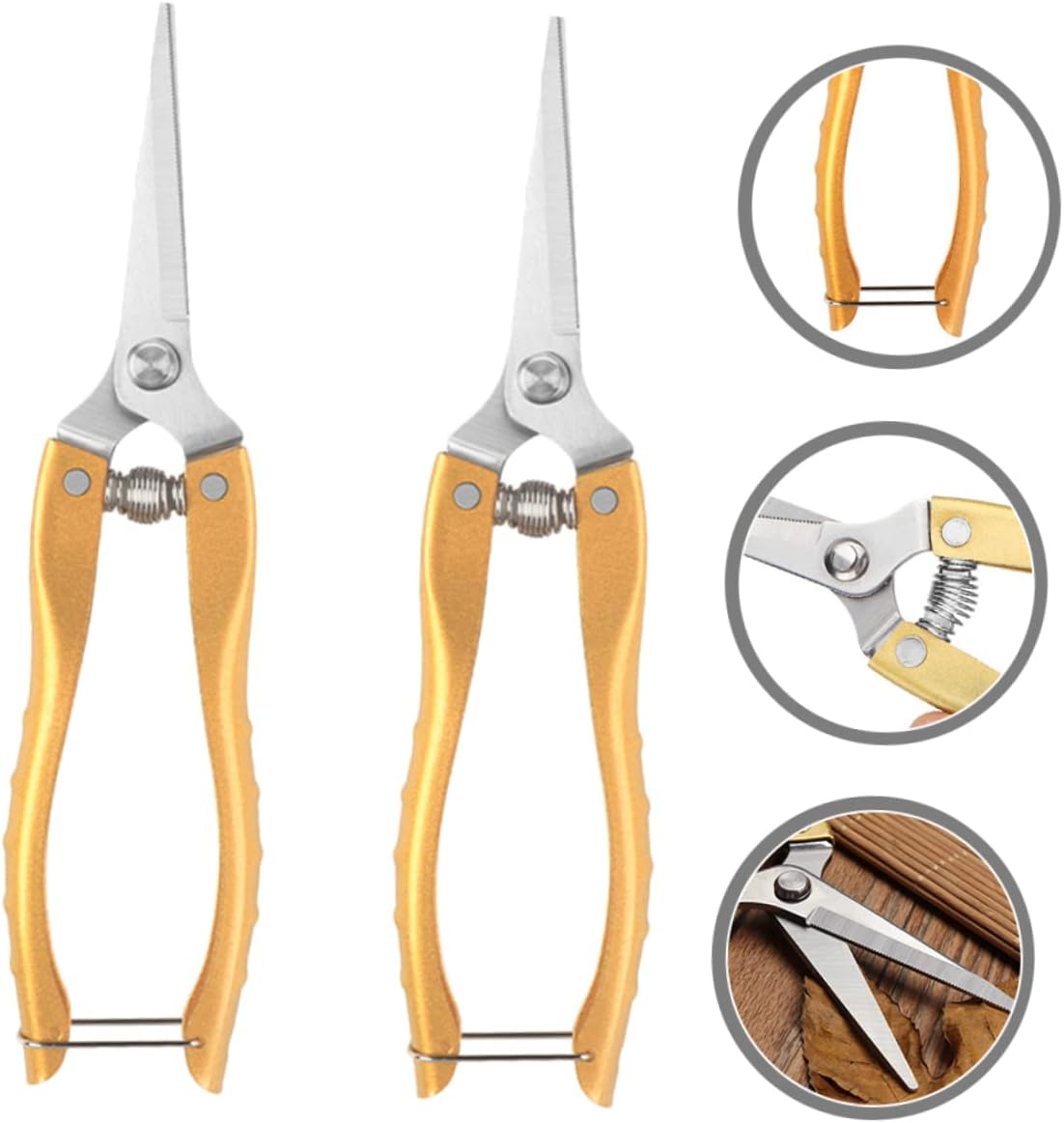 WHAMVOX 2Pcs Garden Shears Pruning Shears for Flower Cutting Stainless Steel Flower Scissors for Gardening Vegetable and Fruit Harvesting image number 1