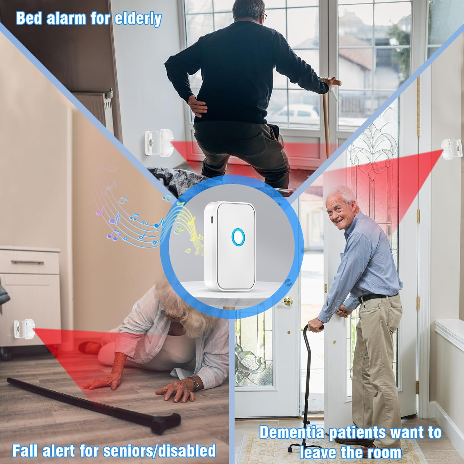 DAYTECH Motion Sensor Door Chime, Wireless Doorbell for Business Entry with 3 Working Modes Welcome Infrared Motion Sensor Detector Caregiver Reminder for Elderly, 1 Receiver 1 Detector image number 5