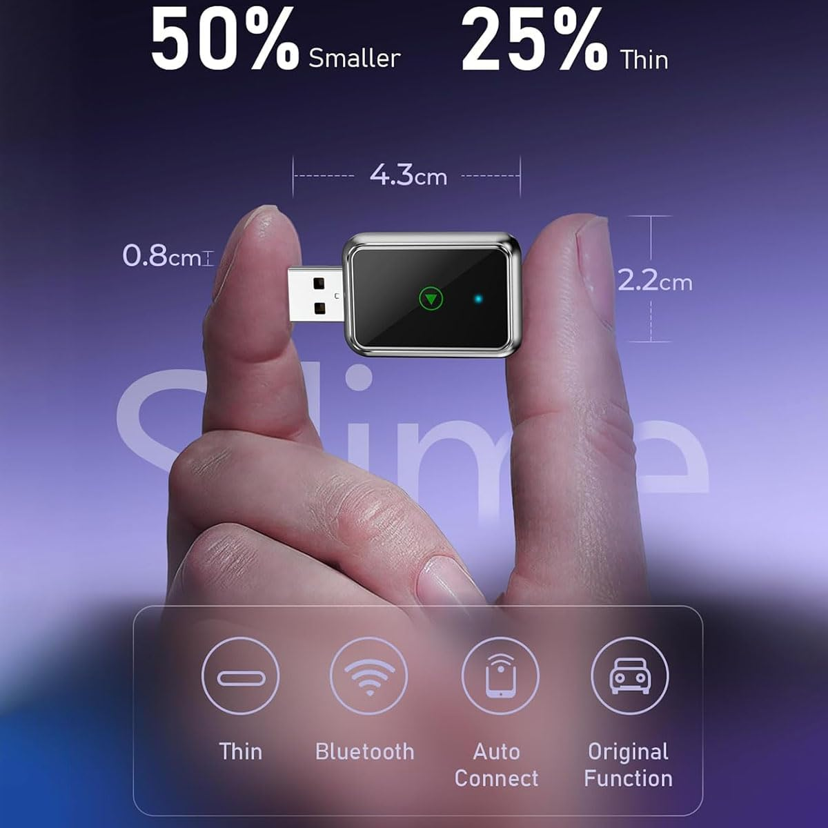 Wireless Carplay Adapter，Suitable Iphone/Android,2 in 1 Upgrade Wireless Auto Adapter, Dongle Plug and Play, No Delay,For Iphone Ios 10+/ Android 11+/ Cars（Champagne） image number 3