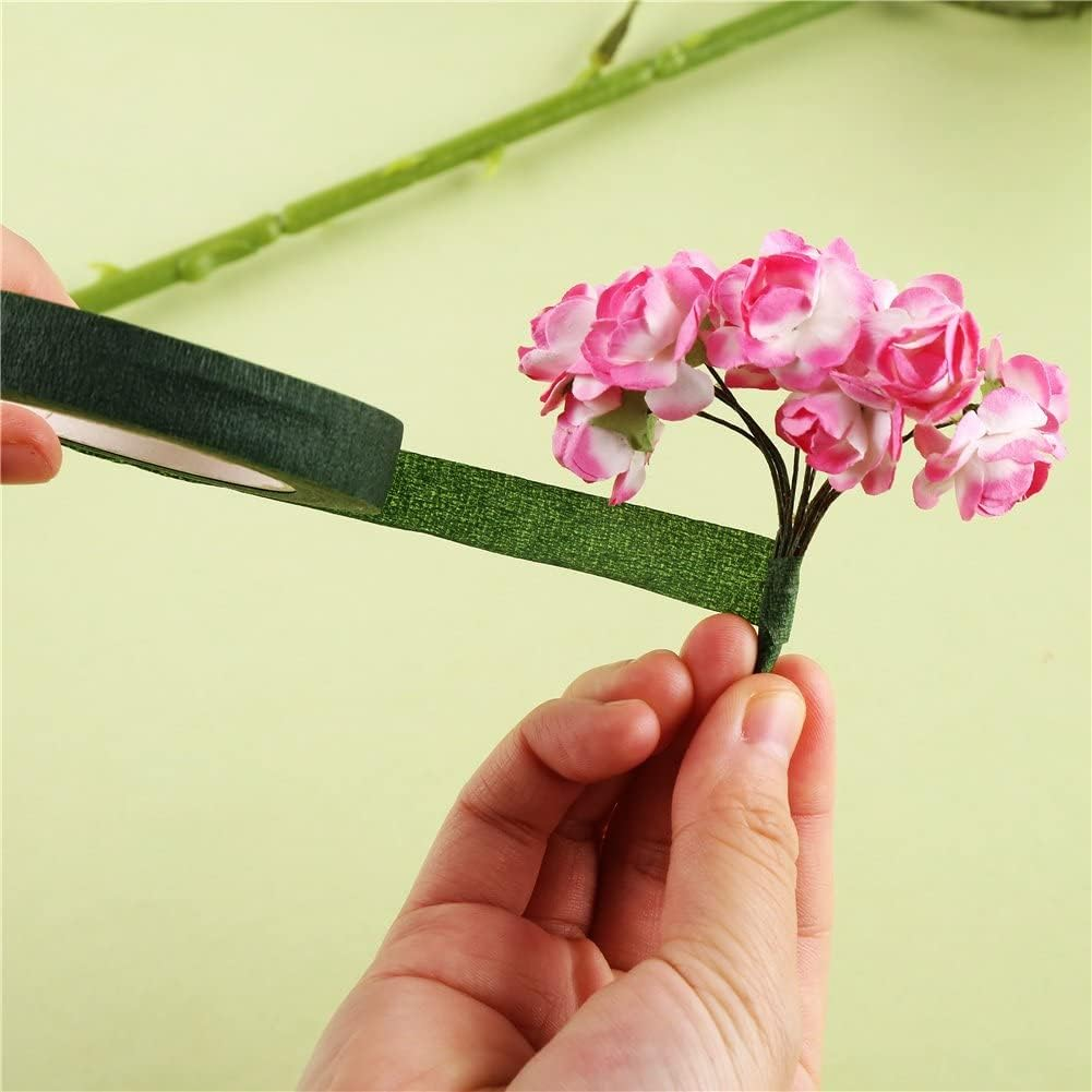 DECORA 1/2" Wide Dark Green Floral Tapes for Bouquet Stem Wrapping and Floral Crafts - Dark Green image number 2