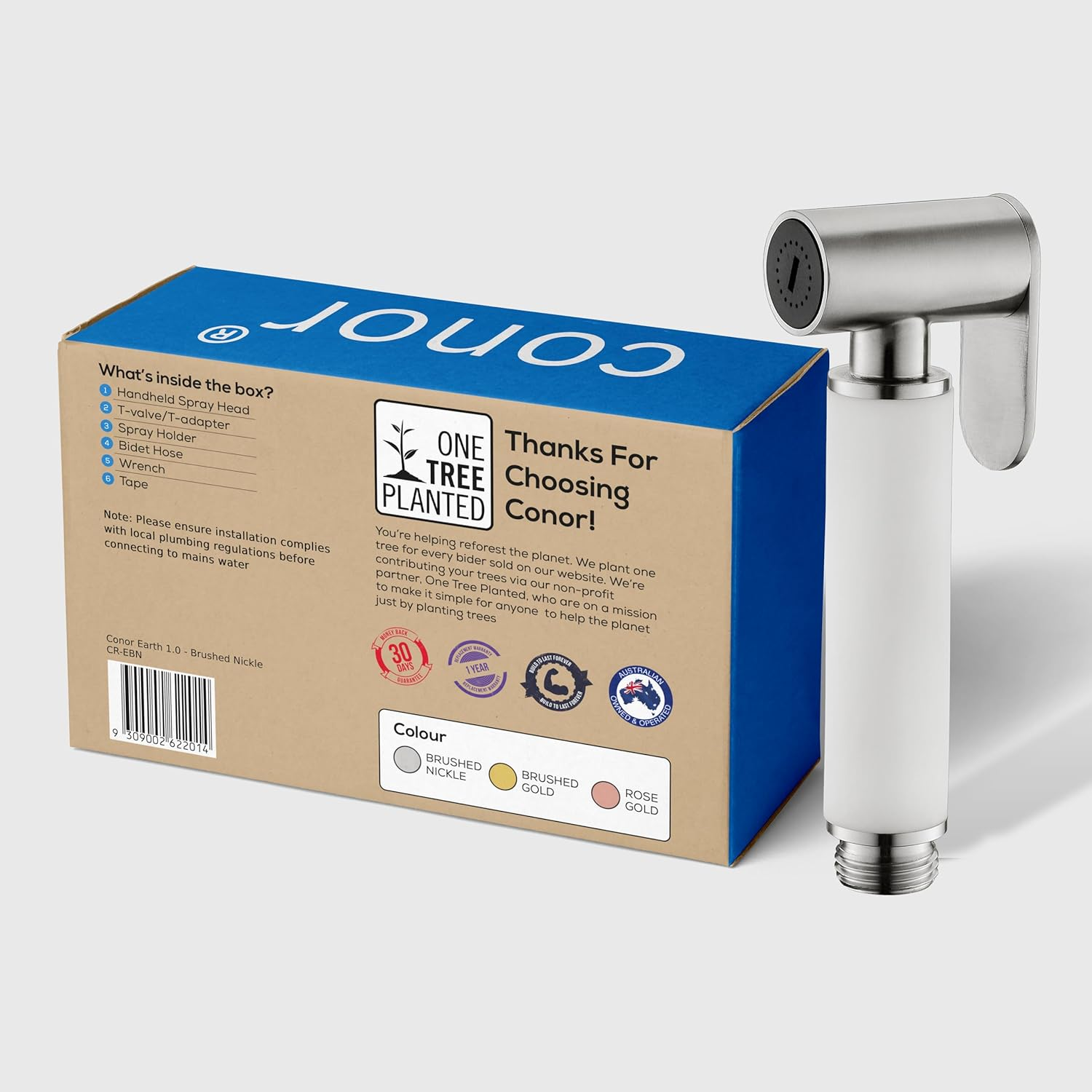 Conor Earth 1.0 Handheld Bidet Sprayer with Installation Kit - Brushed Nickel - Brushed Gold image number 4