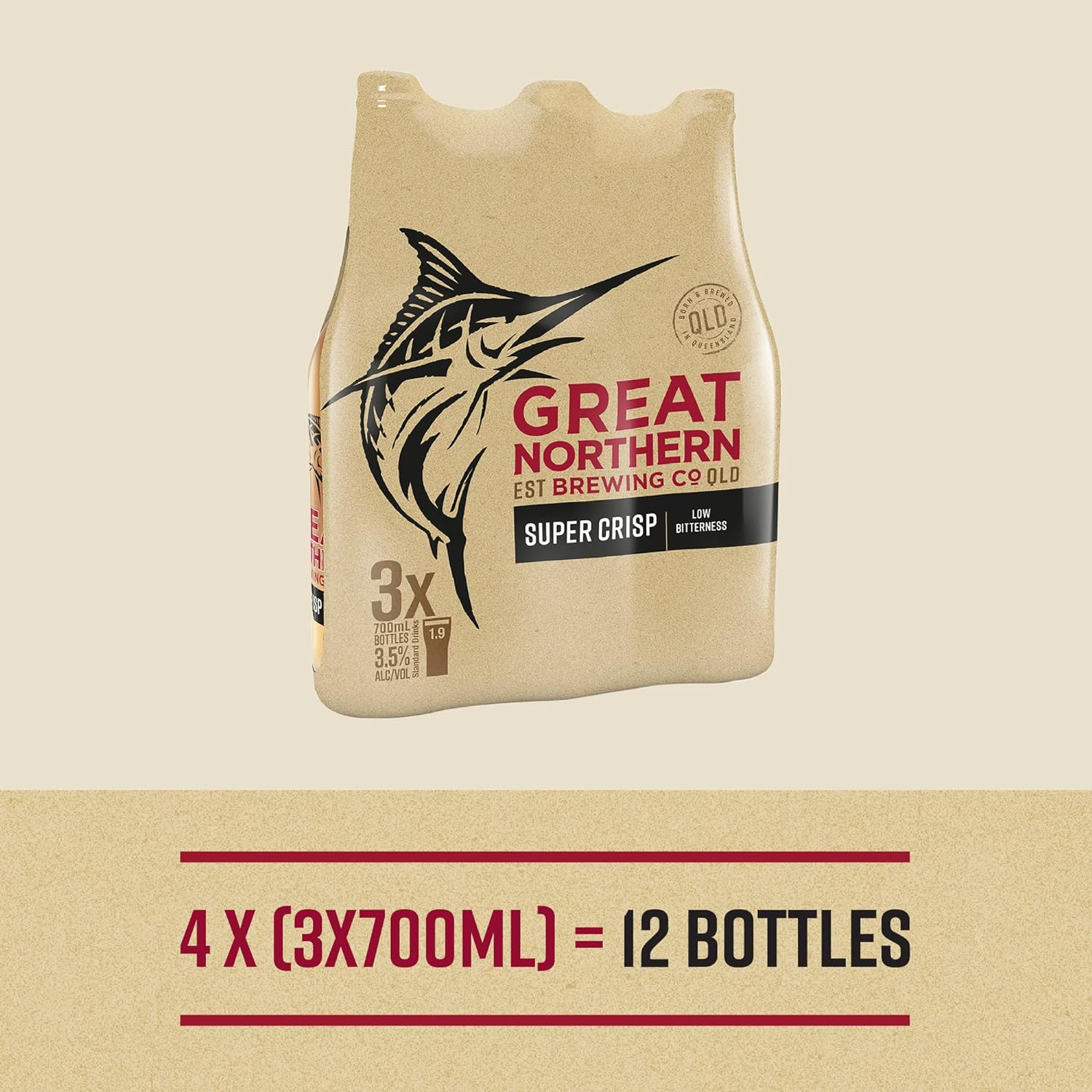 Great Northern Super Crisp Lager, Smooth & Refreshing Finish, 3.5% ABV, 700Ml (Case of 12 Bottles) image number 4