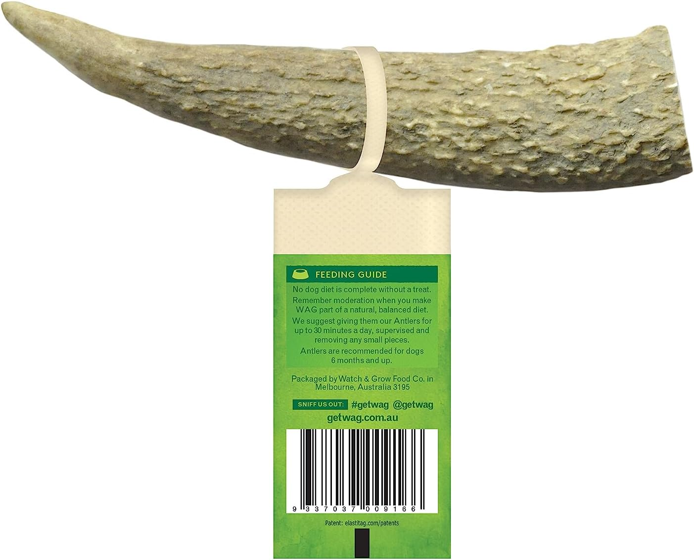 WAG Long Lasting Whole Antler Dog Treat, 4 Pack, Small image number 1