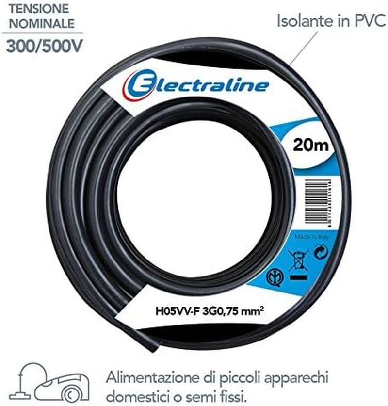 Cable H05VV-F, 3G0.75 Mm, 20 M image number 1