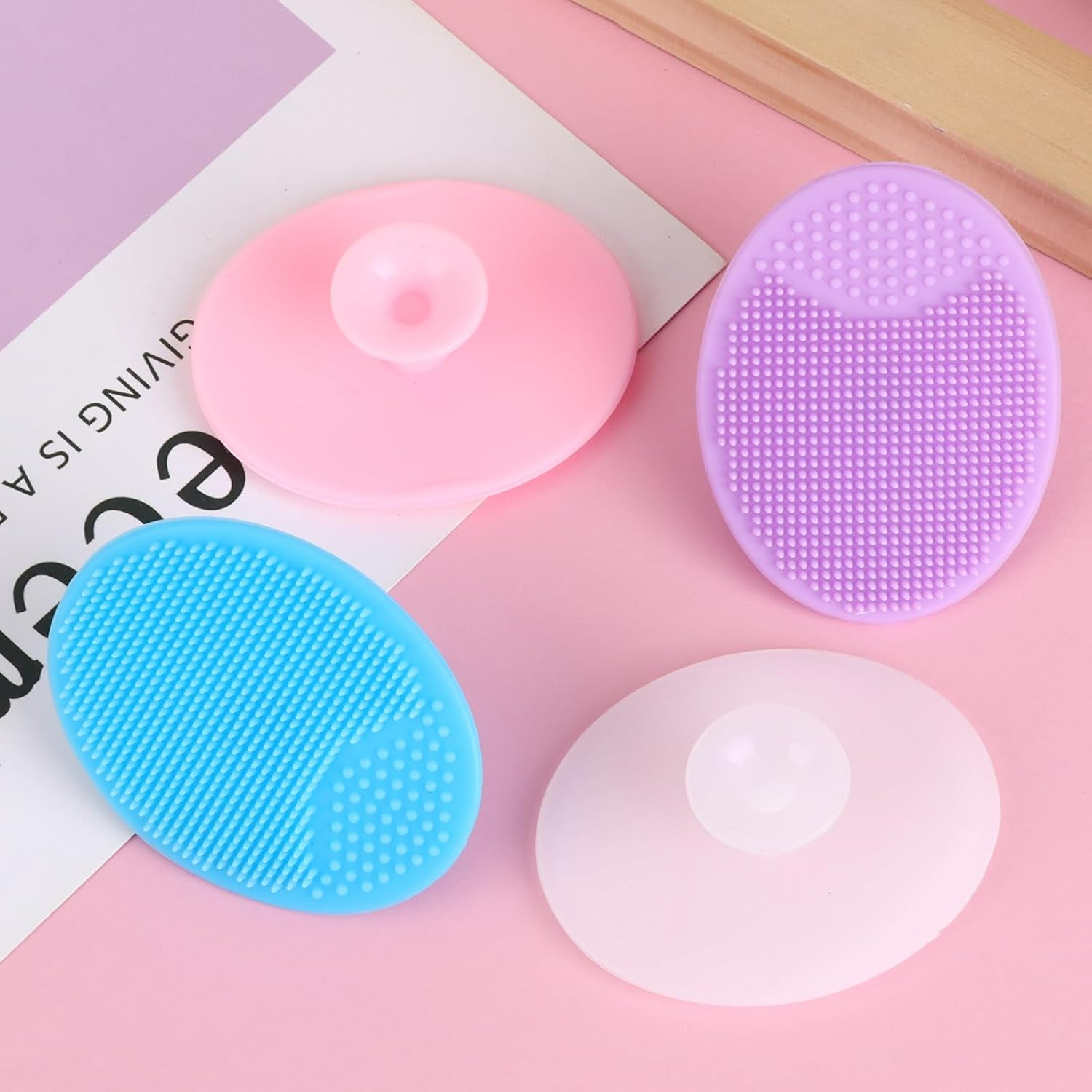 4 Pcs Silicone Face Scrubber, Soft & Gentle Pore Cleansing Brush for Blackhead Removal and Deep Pore Cleaning, Portable Cradle Cap Brush Travel or Fast-Paced Life for Men & Women (D) image number 6