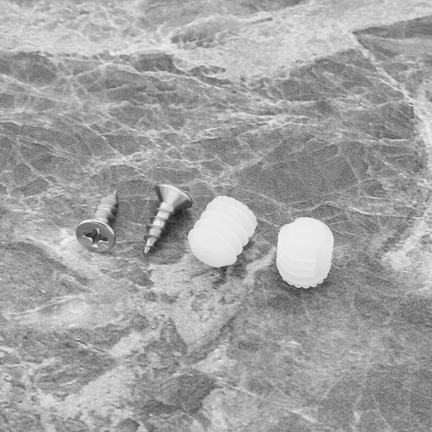 VGOL 50 Sets Plastic Hinge Dowel Inserts Kits for Cabinet Furniture Repairing Compatible with Blum Hinges Plastic Dowel Iron Nickel Plated Screw image number 1