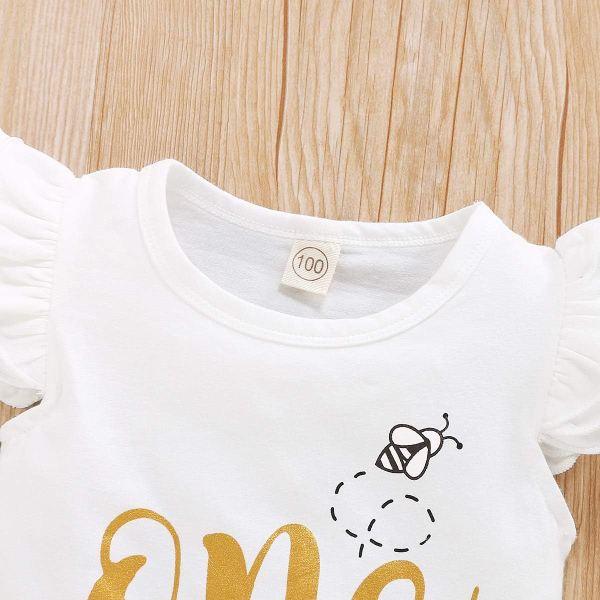 Baby Girl My First Easter Outfits Infant Letter Print Long Sleeve Romper+Bunny Pants+Headband 3Pcs Clothes image number 6