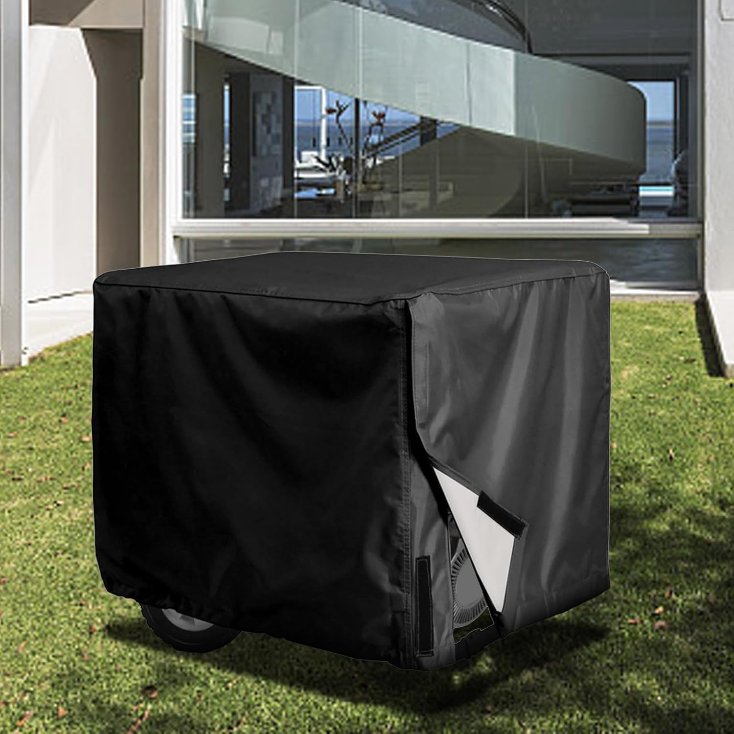 Liyquint Universal Generator Cover 65X51X51Cm, Heavy-Duty Waterproof & Dustproof Protect Cover with Uv-Resistant Coating, Outdoor Generator Sun Shade Cover for All Weather Protection (Black) image number 3