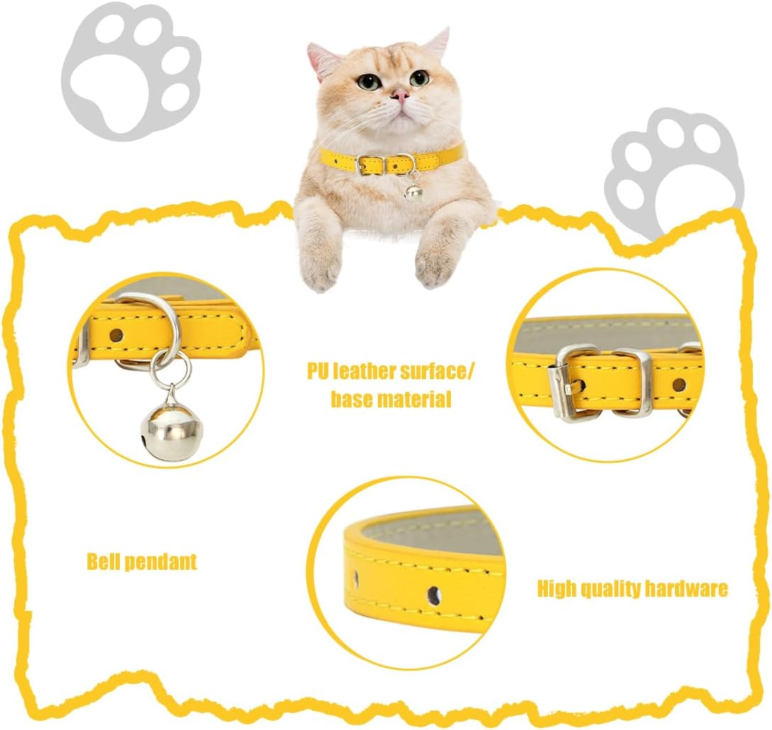 2 Pieces Padded Leather Dog Collar, Breathable, Durable Leather Dog Collar with Adjustable Rustproof Metal Buckle for Small, Leather, Simple, Robust image number 6