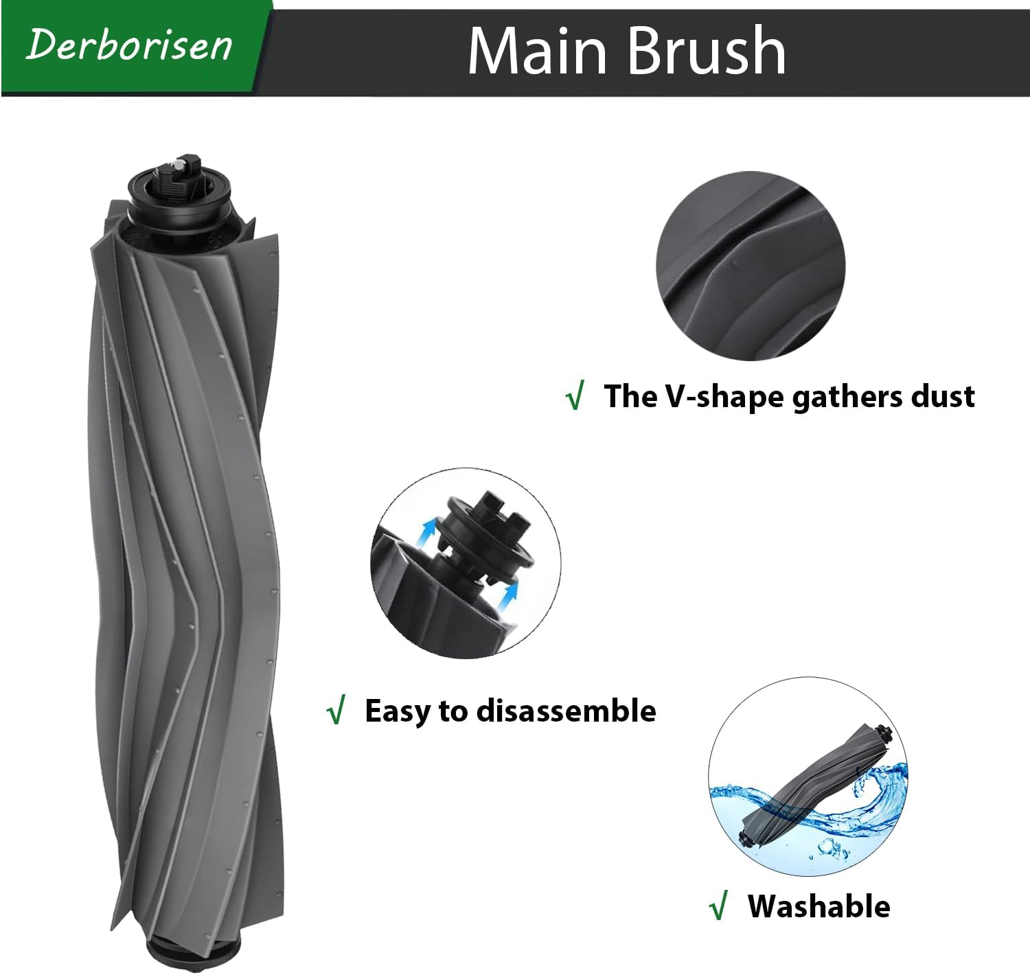 X40 Ultra Replacement Parts Kit Compatible with Dreame X40 Ultra/L40 Ultra/Mova P50 Pro Ultra Robotic Vacuum Accessories,1 Roller Brush,6 Side Brushes,4 Filter,4 Mop Pads,4 Dust Bags,1 Cleaning Brush image number 6