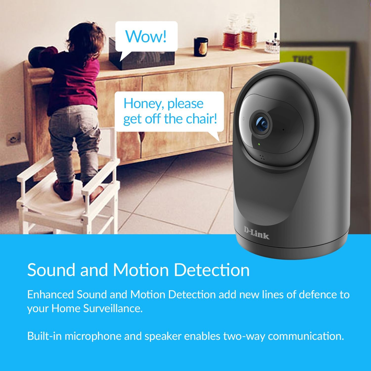 D-Link DCS-6500LHV2 Full HD Pan & Tilt Wi-Fi Camera, Dog/Pet Camera, Motion Tracking, Indoor Camera, Wifi Camera, IR Night Vision, WPA3&trade; Encryption,Sd&Cloud, Supports Google/Alexa to Keep Homes Secure image number 6