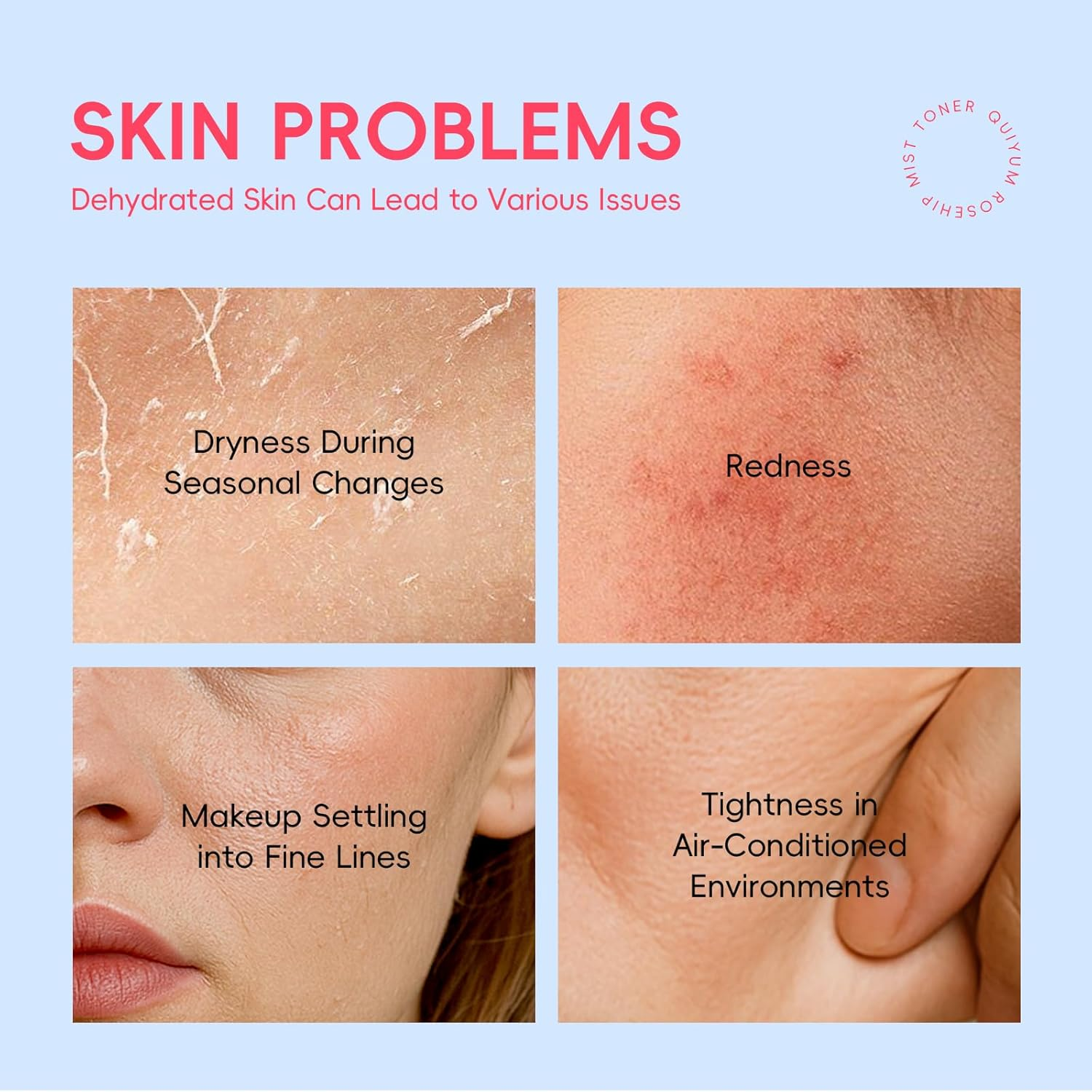 Rosehip Skin Care Set, 5 Daily Routine Beauty Skin Care for Teens 10-12 - Gift Set with Cleanser, Toner, Eye Cream, Cream, Serum, Facial Care Set for Women, Girl,Travel Set, for All Skin Types image number 1