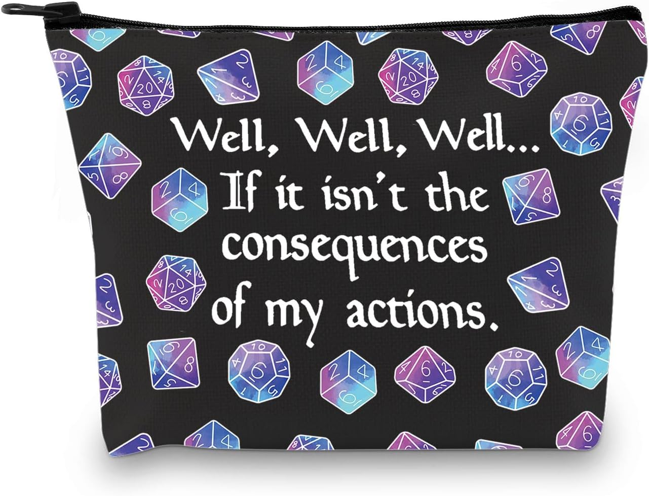 D D Gift Role Playing Games Gift D20 Dice Pouch D D Accessory Pouch Bag DM Games Makeup Bag for RPG Gamer