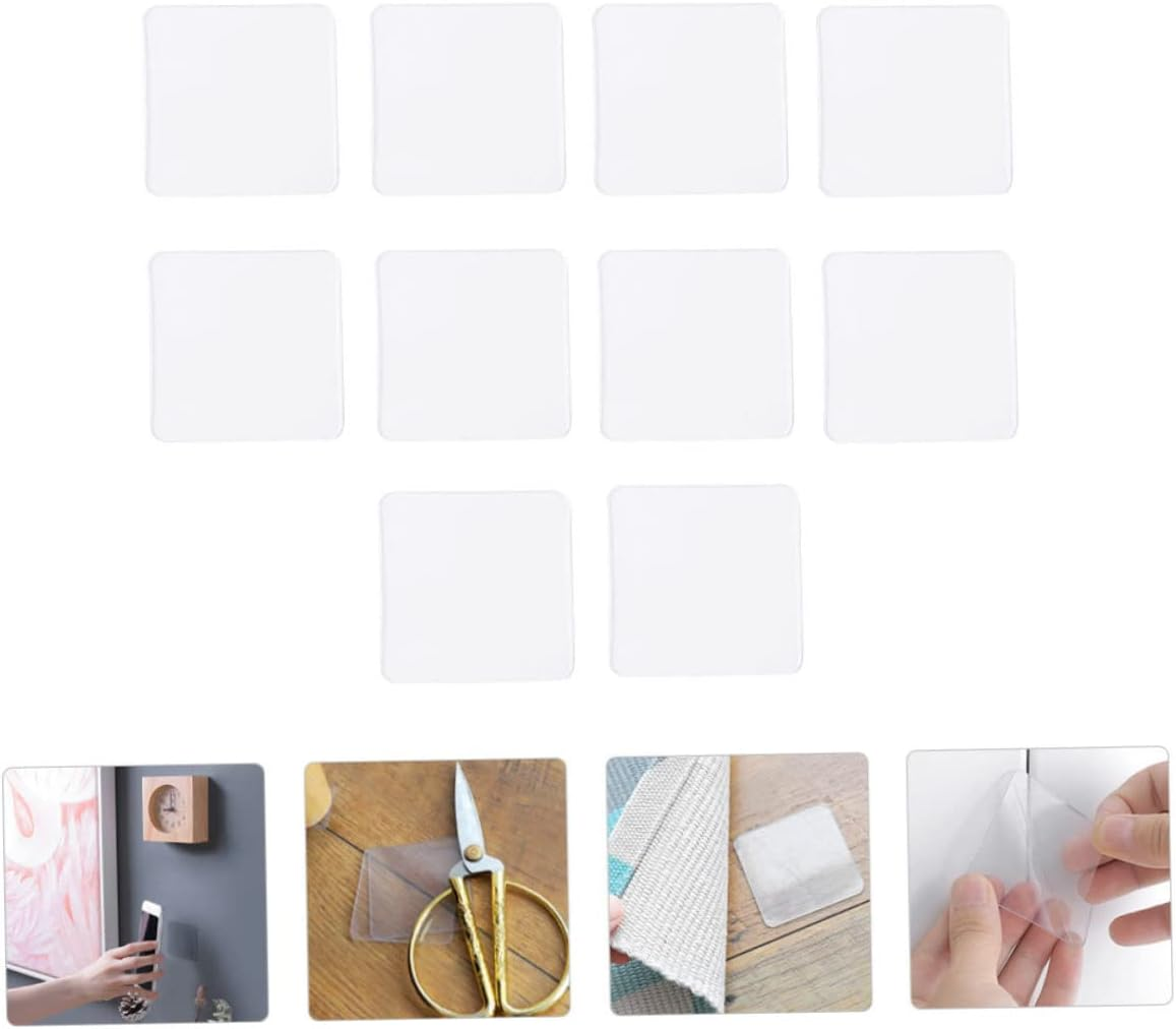 Operitacx 20Pcs Double Sided Transparent Adhesive Tape No-Trace Stickers for Home Office Car Easy to Use Mounting Tape for Photos Posters and Crafts image number 4