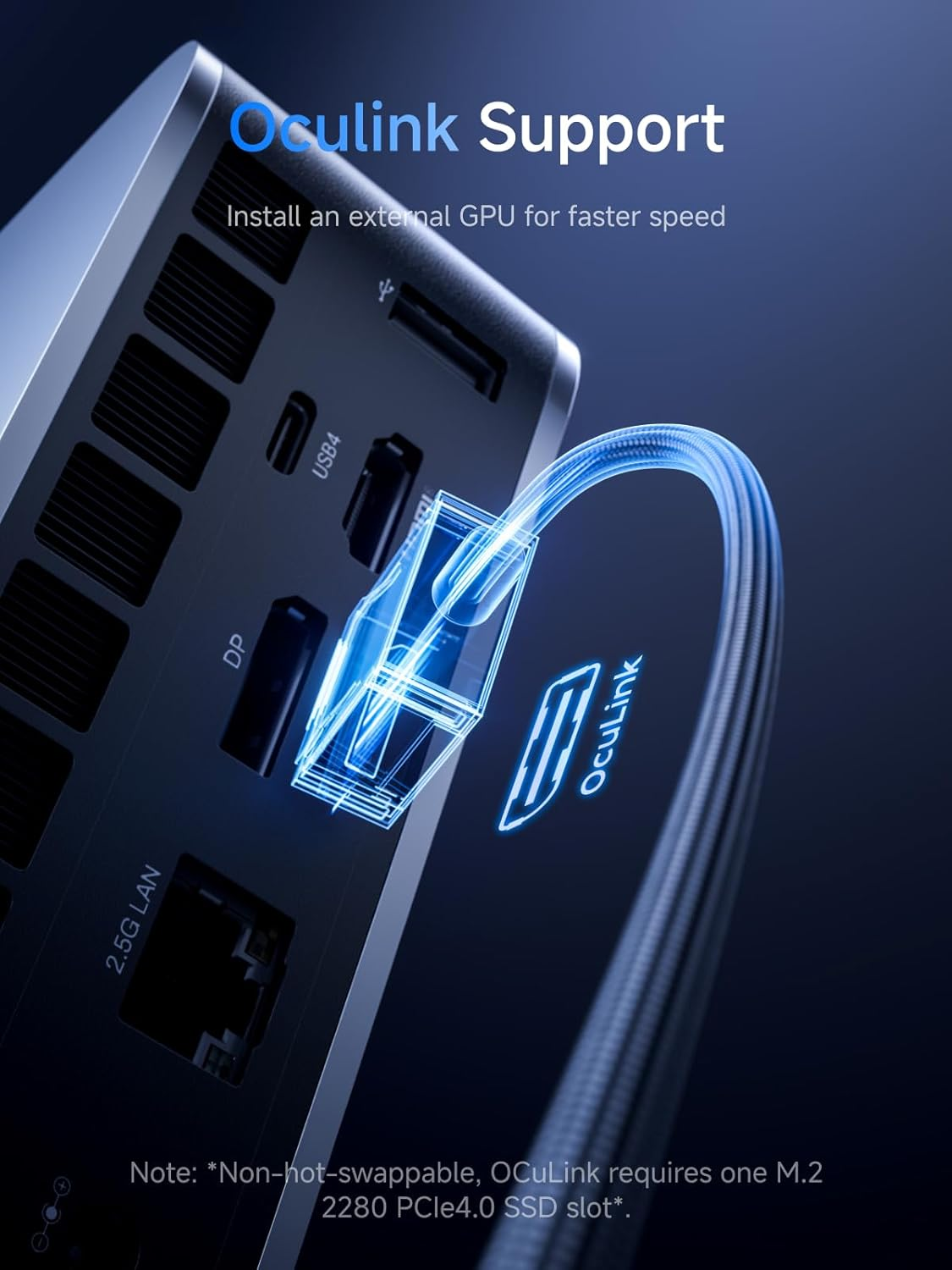 MINISFORUM M1 Pro-125H Mini PC Barebone with Intel Core Ultra 5 125H (14C/18T, up to 4.5Ghz),Usb4/Raid/Oculink/Wi-Fi 7/BT 5.4, 4K Quad Display