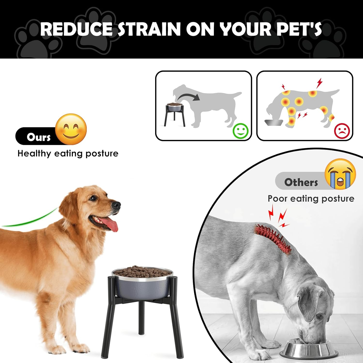 SHAINFUN Dog Bowl Stand for Large Dogs, Adjustable Width Tall Elevated Dog Bowls for 7-10.6" Bowls, Dog Food Water Stand Feeder, Metal Single Raised Dog Bowl Holder,11" Tall(Bowl Not Included) image number 4