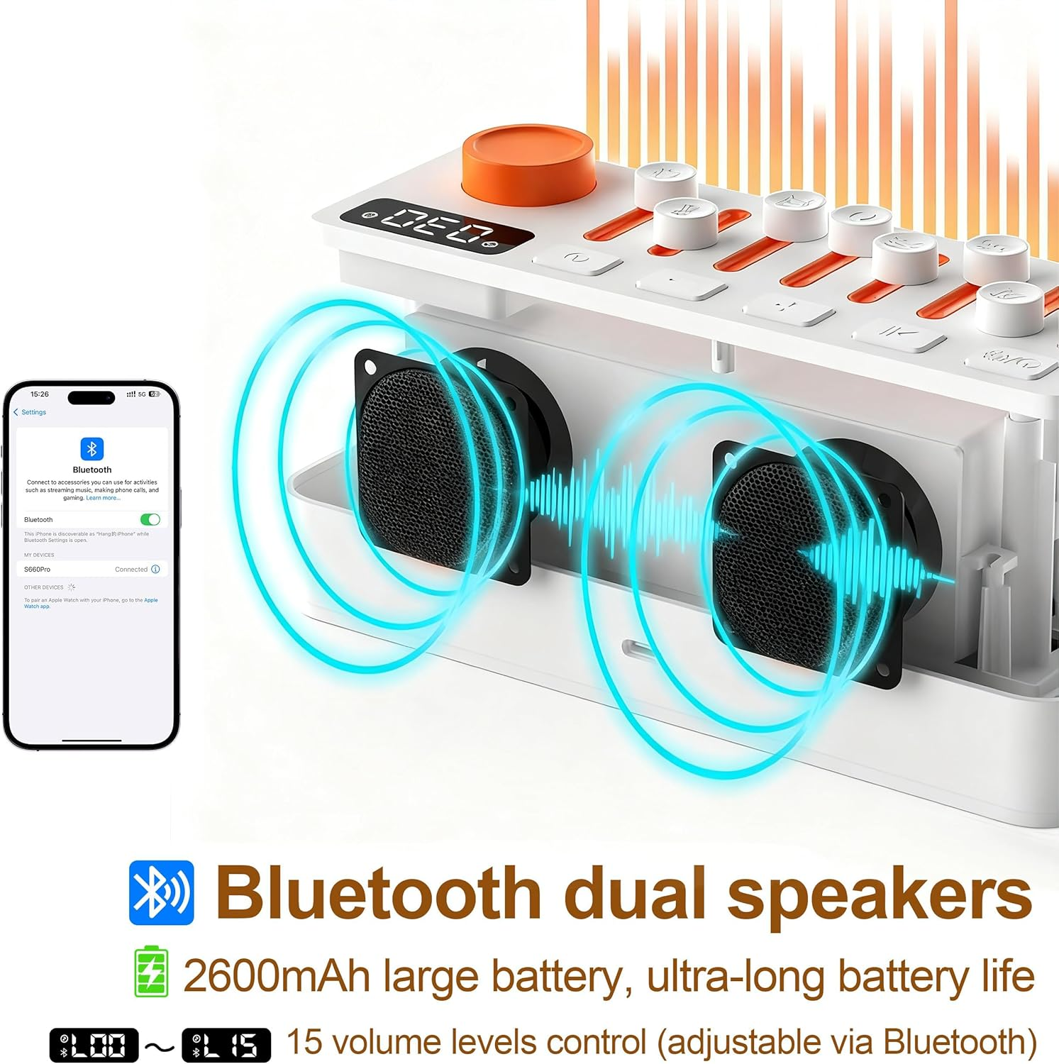 White Noise Machine | Portable Rechargeable White Noise Machine | 256 Soothing Sound Combinations & Night Light | Sleep Timer & Bluetooth Sound Machine, for Babies, Kids, and Adults image number 2