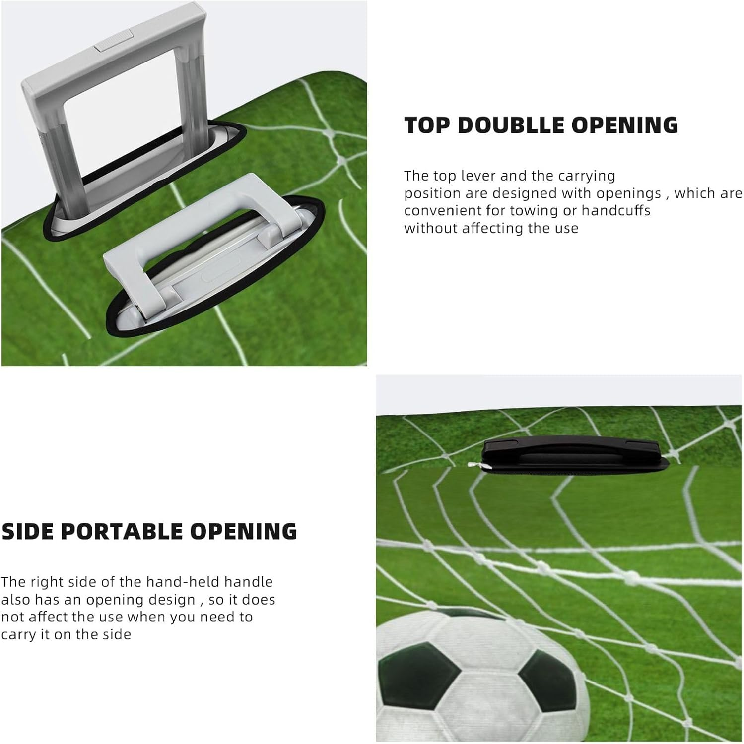 Obabo Serene Coastal Travel Luggage Cover,Washable Suitcase Cover Protector Anti-Scratch Suitcase Cover Fits 18-32 In, Soccer, X-Large image number 6