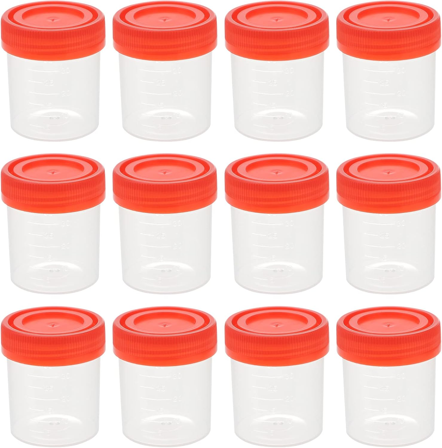 Iplusmile Specimen Cups with Screw on Lids, 25 Pack Urine Specimen Containers, Sample Jars with Scale for Pee, Stool, Sample Collection for Testing image number 6