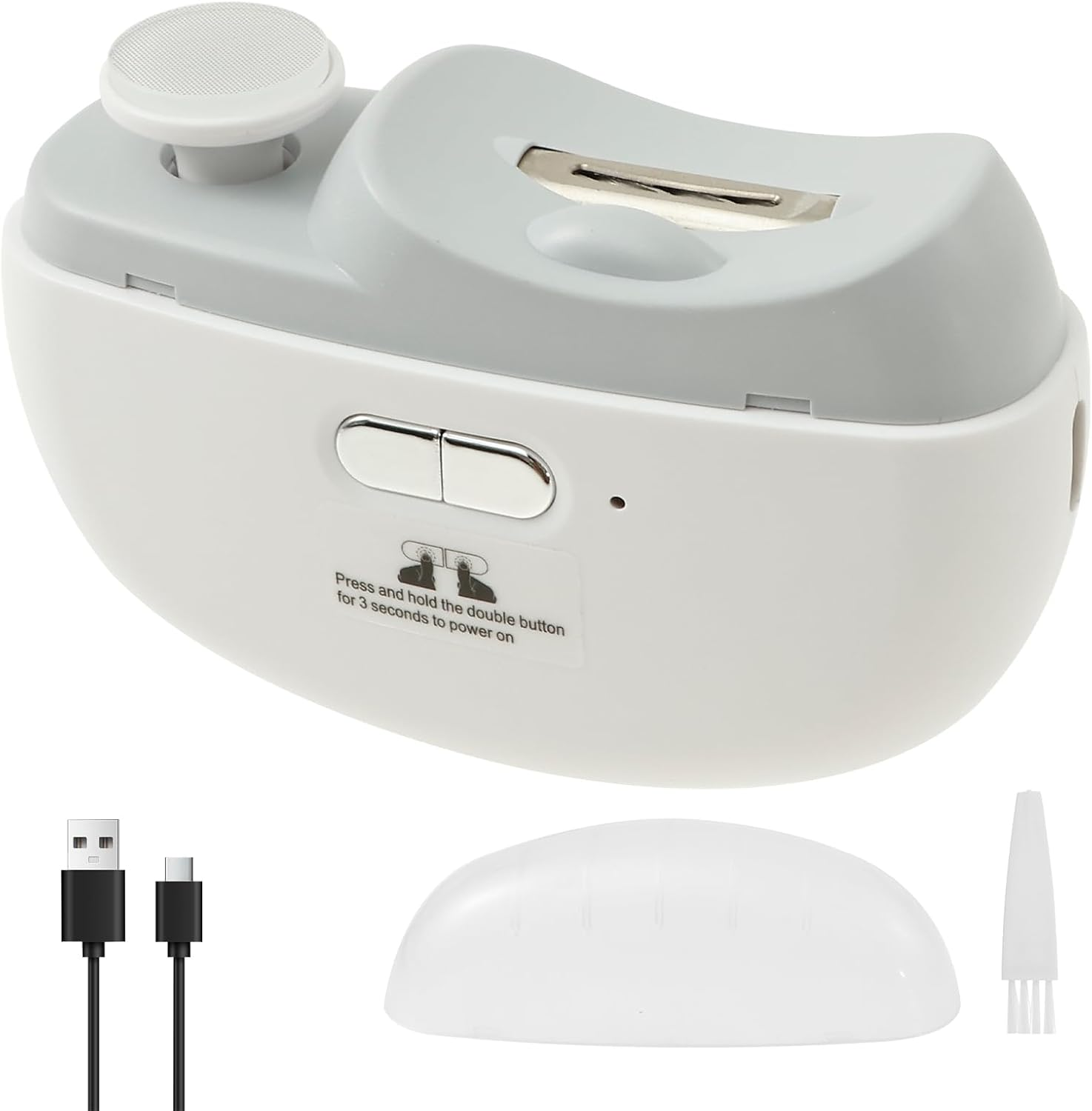 ZFLYCANP Electric Nail Clipper, Nails Anti-Splash Clip Storage, USB Rechargeable Power Manicure Grinder for Babies Kids Seniors Adults (White) image number 1