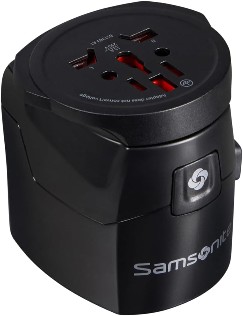 Samsonite Travel Accessories - World Adaptor Pro 3-P+USB, Black, Black (Black), Travel Bottles & Containers image number 6