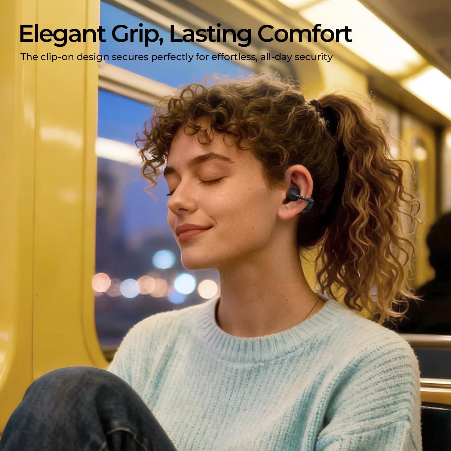 Havit OWS916 Open Ear Headphones, Lightweight, Comfortable, Clip-On Earbuds, Wireless Sports Headphones with ENC AI 4 Microphones, Calls, IPX5, Bluetooth 5.4, App Control, 22 Hours for Running/Cycling image number 5