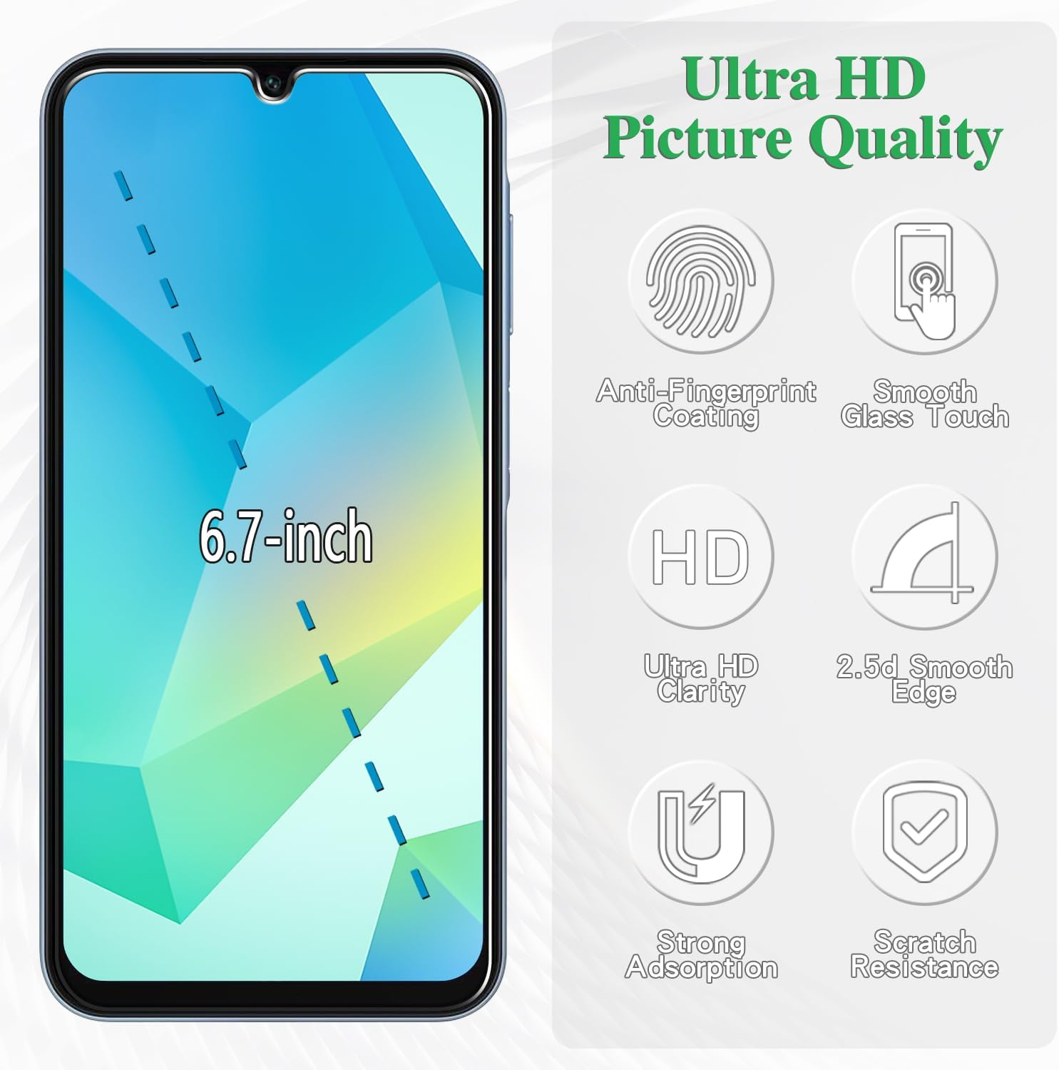 Pokolan 3 Pack Screen Protector for Samsung Galaxy A16 5G / 4G Tempered Glass, 9H Hardness, Case Friendly, anti Scratch, No Bubbles, Easy to Install