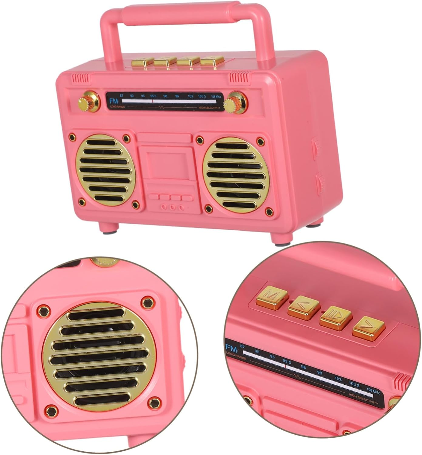 LRXIYODE Portable Retro Radio Speaker Mini Wireless Subwoofer Music Player for Outdoor Camping Home Desk Decor with Long Battery Life and Compact Design image number 1