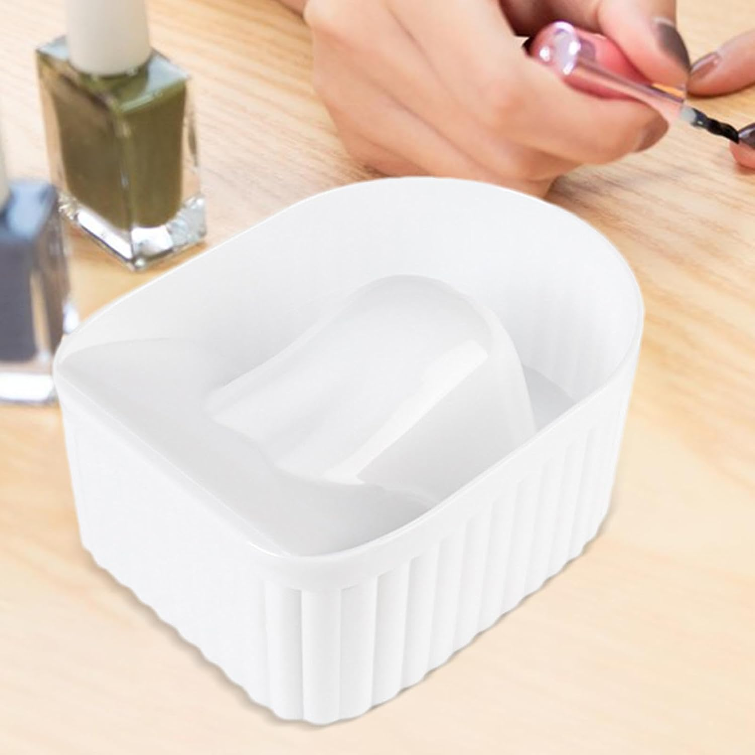 Shurzzesj Nail Polish Remover Bowl,Polish Soak off Remover Soaking Bowl | Dip Powder Remover Manicure Bowl, Nail Care Spa Tool for Home and Salon image number 2