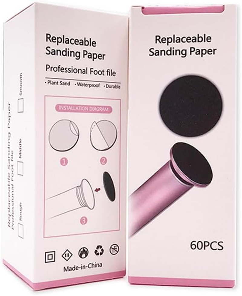 ELEVEN EVER 1 Box (60Pcs) Replacement Sandpaper Pad Disks Discs (80 Grit&100 Grit) for Electric Foot File Callus Remover Machine image number 5