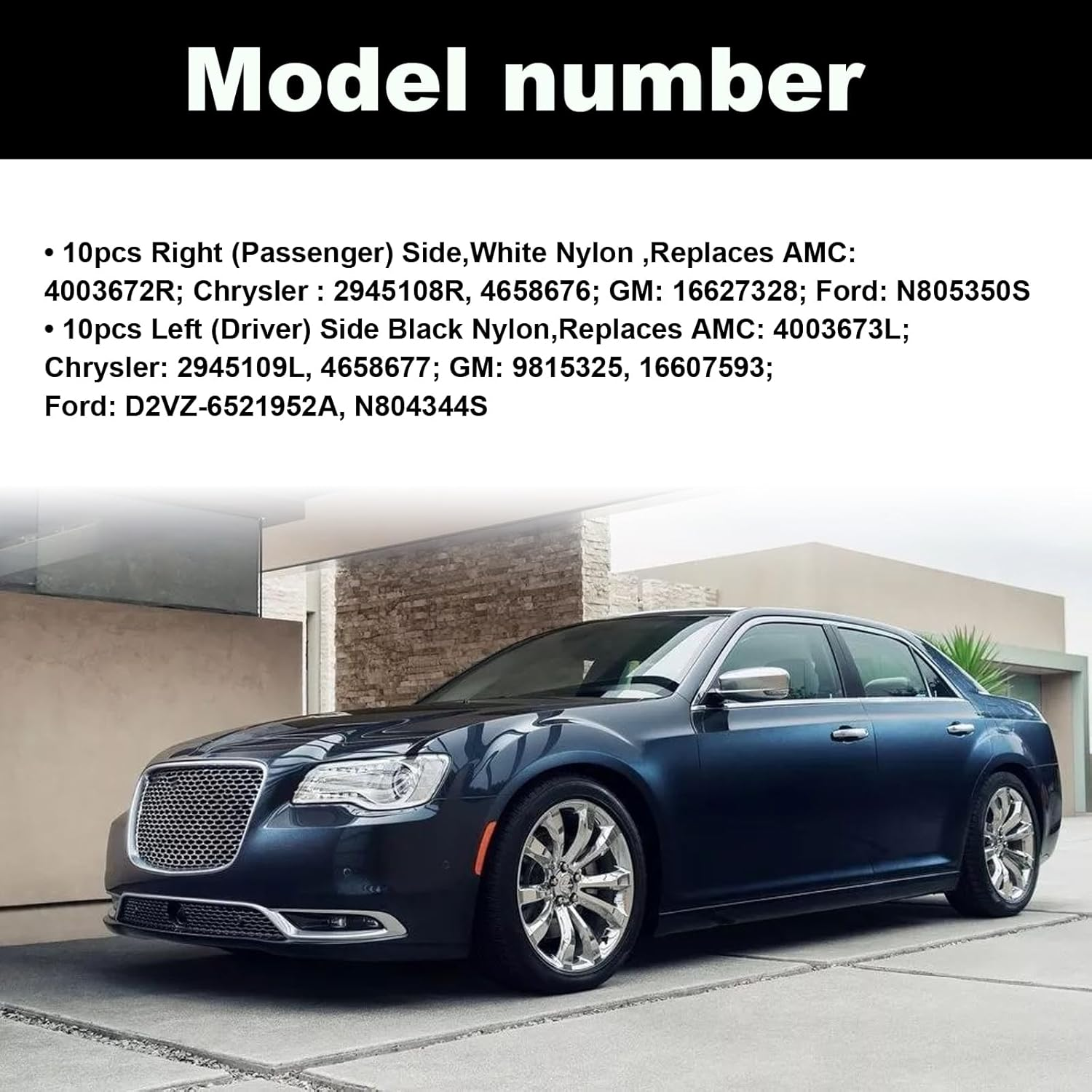 10 Sets Door Lock Rod Car Clips Hood Latch Locking Push Clip Kit, 5/32 Rod Size for GM Ford Chevrolet Chrysler Pontiac Buick Cadillac Dodge Oldsmobile Pickups Suvs image number 3