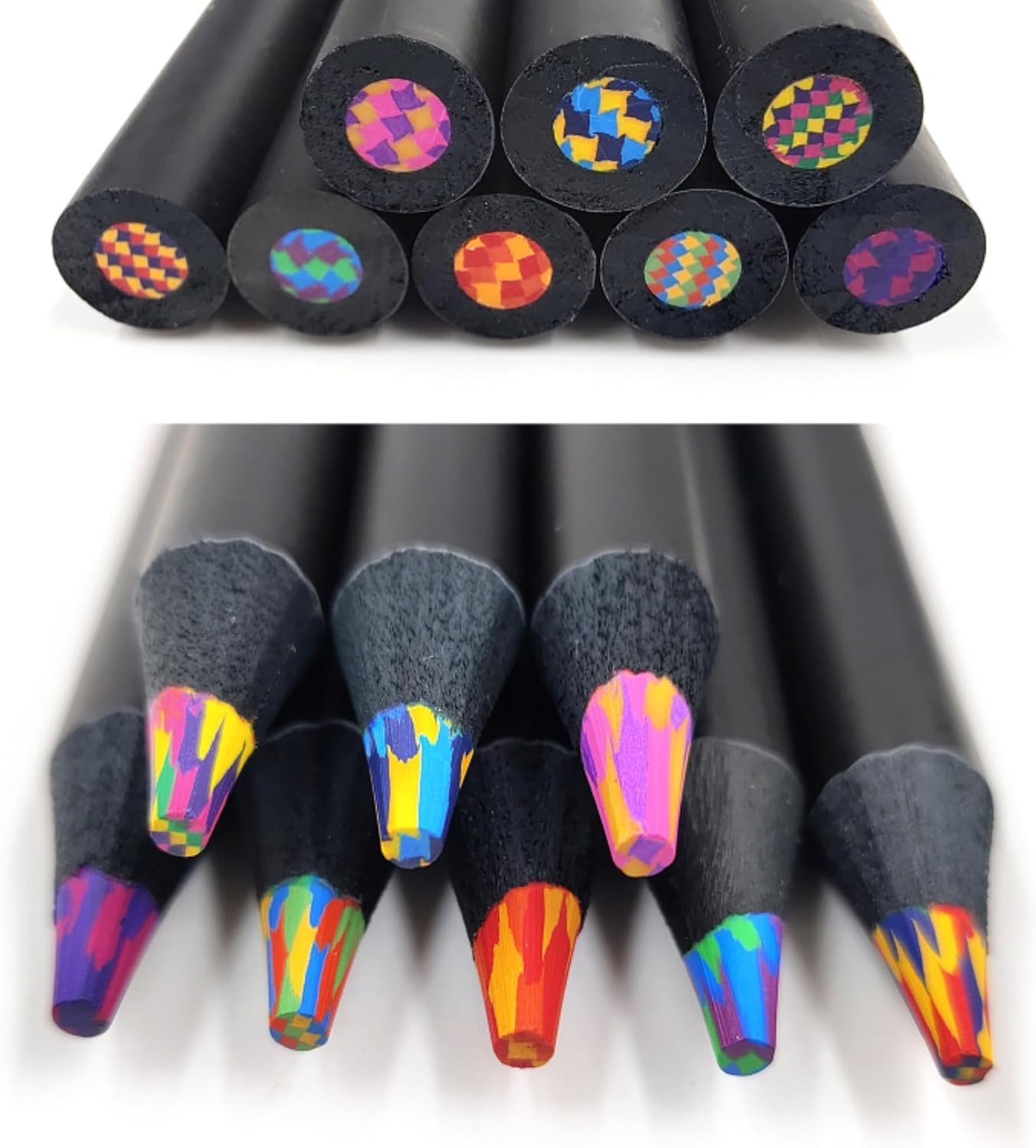 SEQ 8-Color Rainbow Pencils: Jumbo Colored Pencils for Adult and Children Coloring, Sketching, and Drawing - Fun, Cute Drawing Kit, Cool Gifts, School and Art Supplies for Adults and Kids Alike image number 4