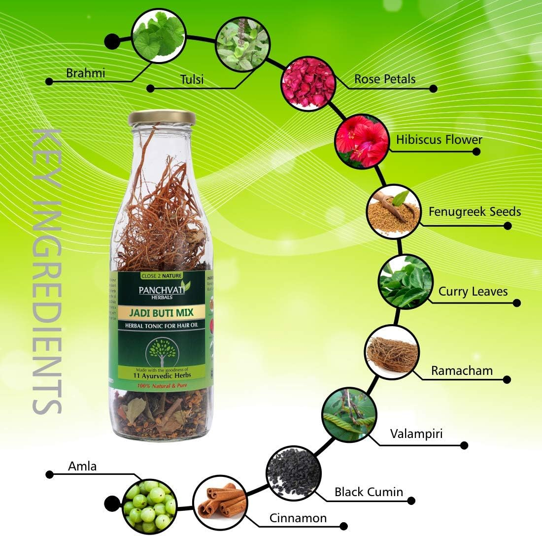 Panchvati Make Your Own Hair Oil DRY Jadi Buti Mix (11 Ayurvedic Herbs, 100% Herbals & Plant Derived) for Complete Hair Care image number 3