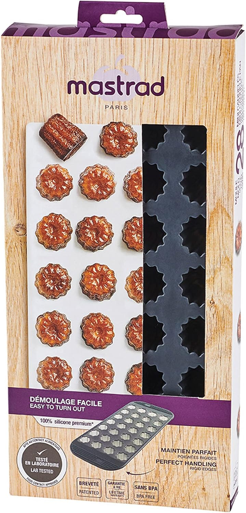 Mastrad &ndash; 28 Cavity Canele Mold/Pan, Silicone, Nonstick, Dishwasher Safe, Heat Resistant Cannele Mold, F43514 image number 4
