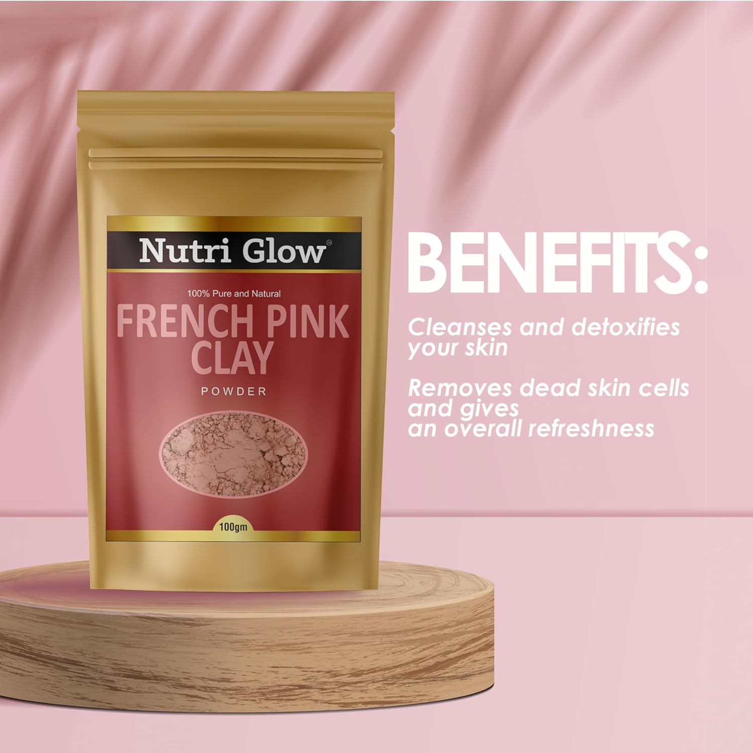 Nutri Glow'S Activated Charcoal Powder, French Pink Clay, Kaolin Clay | 100% Pure and Natural Powders | Pack of 3 Combo image number 3