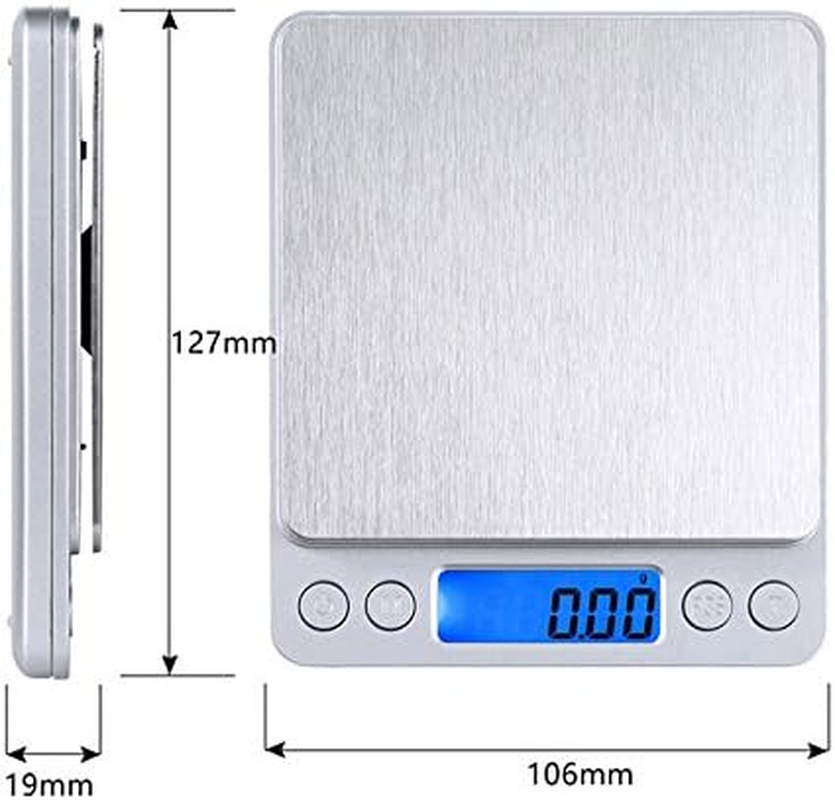 Digital LCD Electronic Scale Kitchen Food Balance Weight Postal Scales 3Kg (0.1G) / 500G (0.01G) (3Kg) image number 2