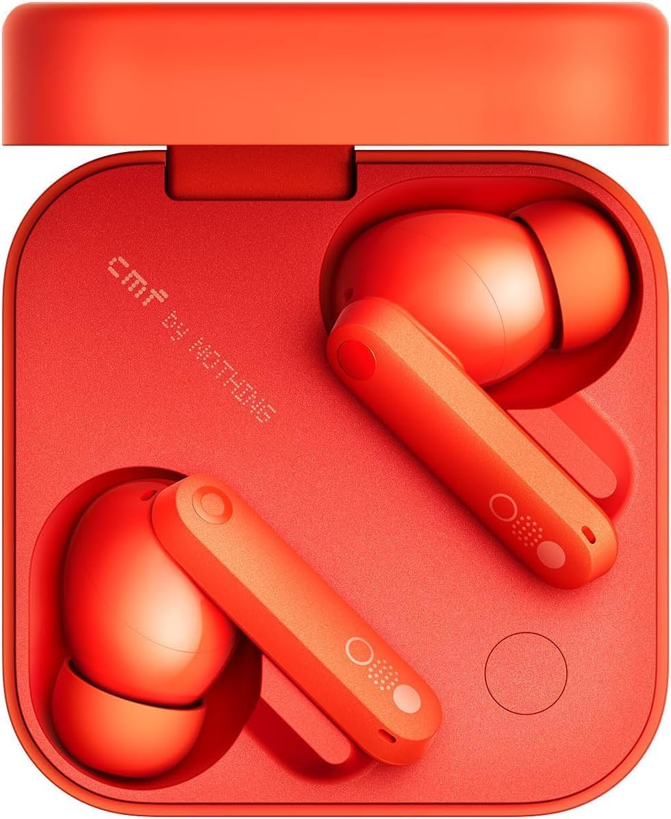 CMF by Nothing Buds Pro 2 Wireless Earbuds, Hi-Res Audio with LDAC, 50 Db Hybrid Noise Cancellation Earphones, Ultra Bass Technology, Bluetooth 5.3, 6 HD Mics Headphones, Orange image number 1