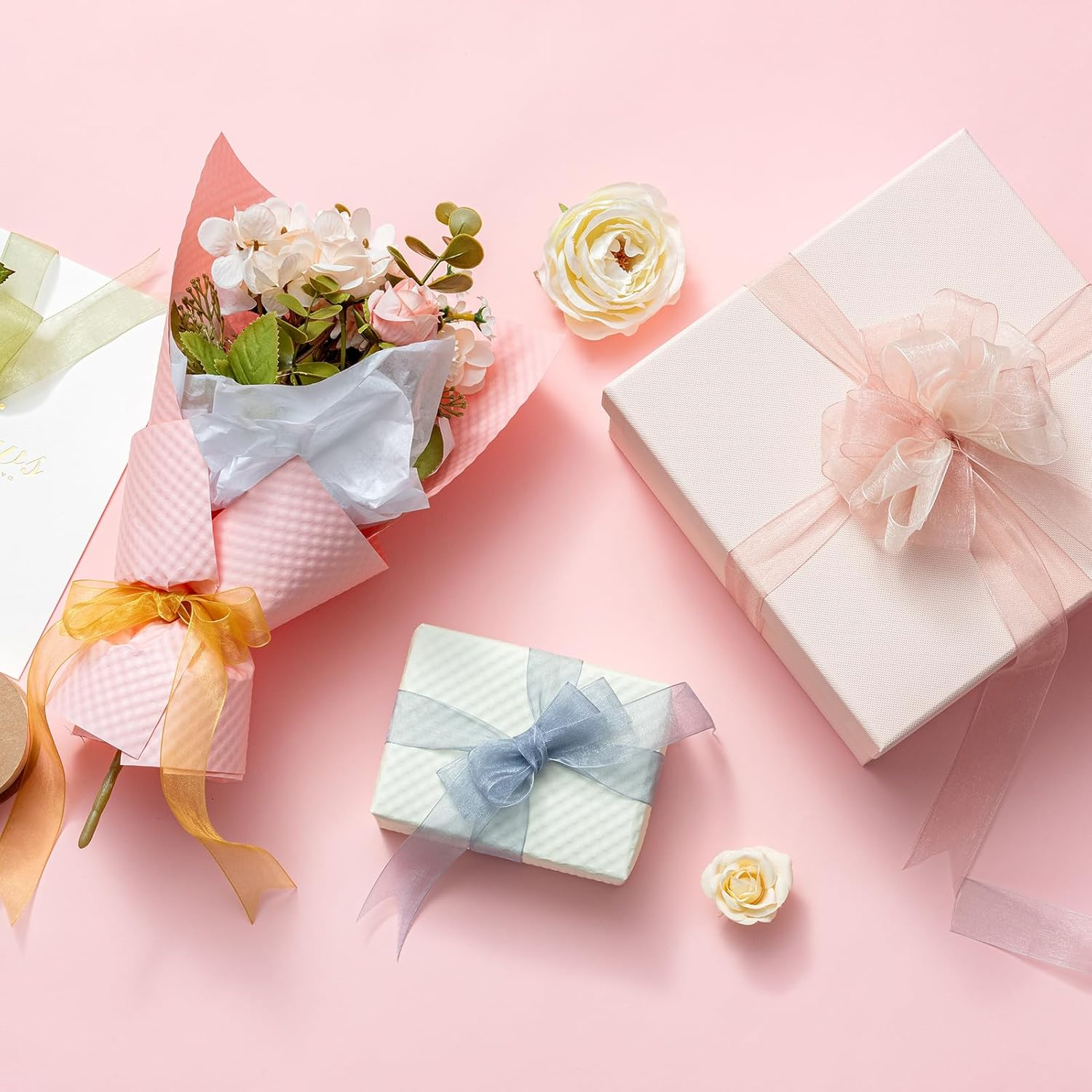 Organza Ribbon - Royal Blue & Navy Blue, 1 Inch X 10 Yd, Silk, Wedding Invitation image number 4